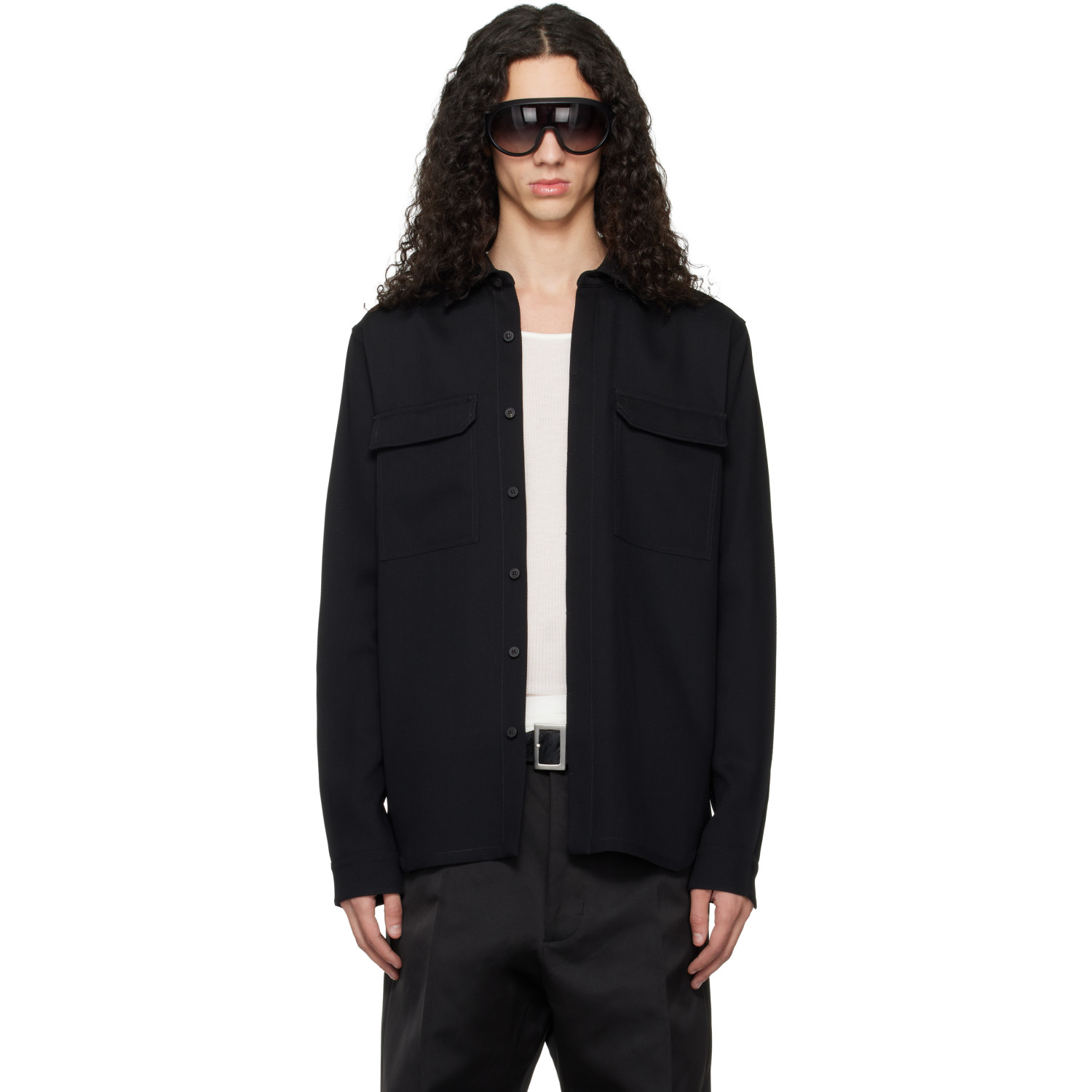 Rick Owens Black Temple Work Shirt