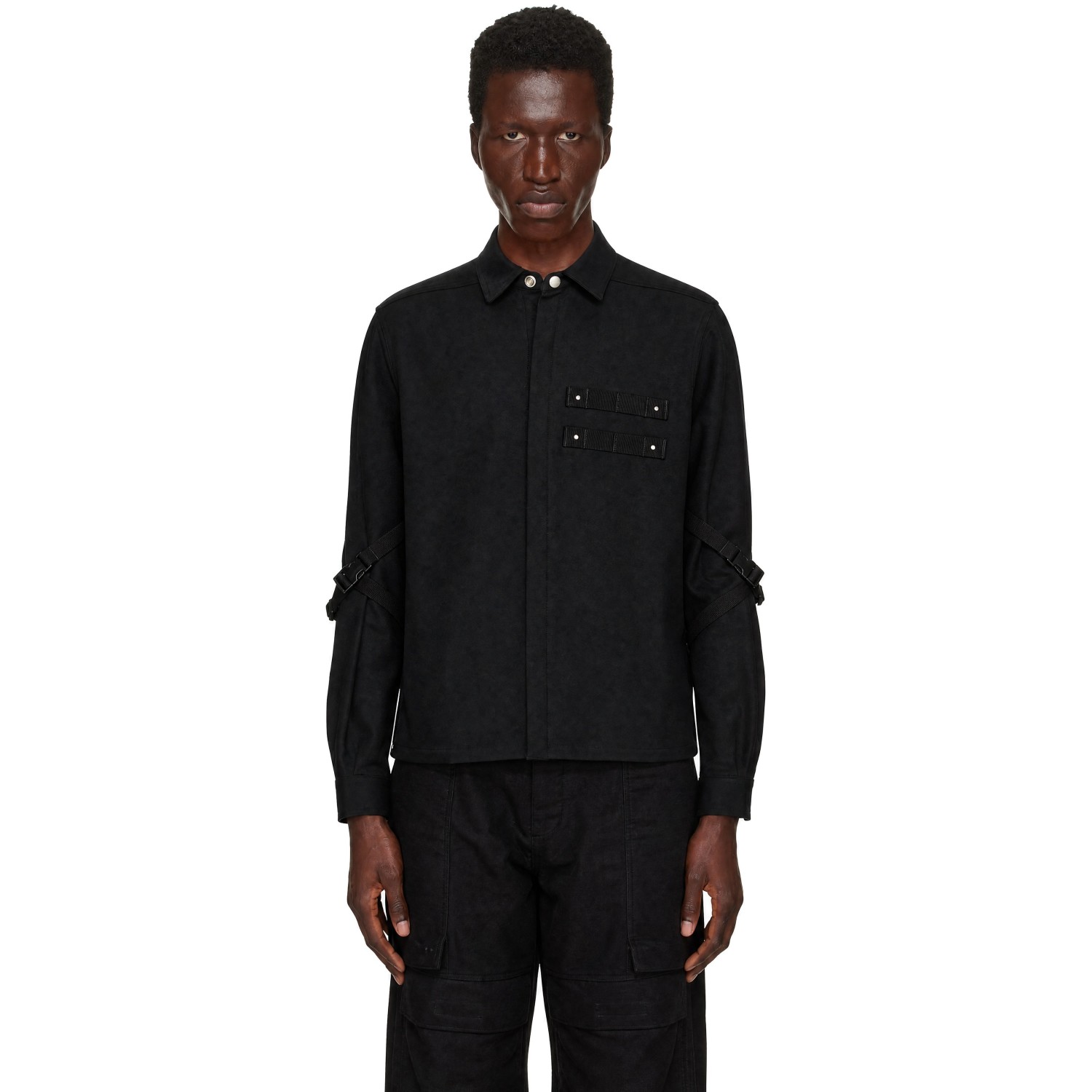 Rick Owens Black Tower Bonotto Whipcord Rowland Shirt