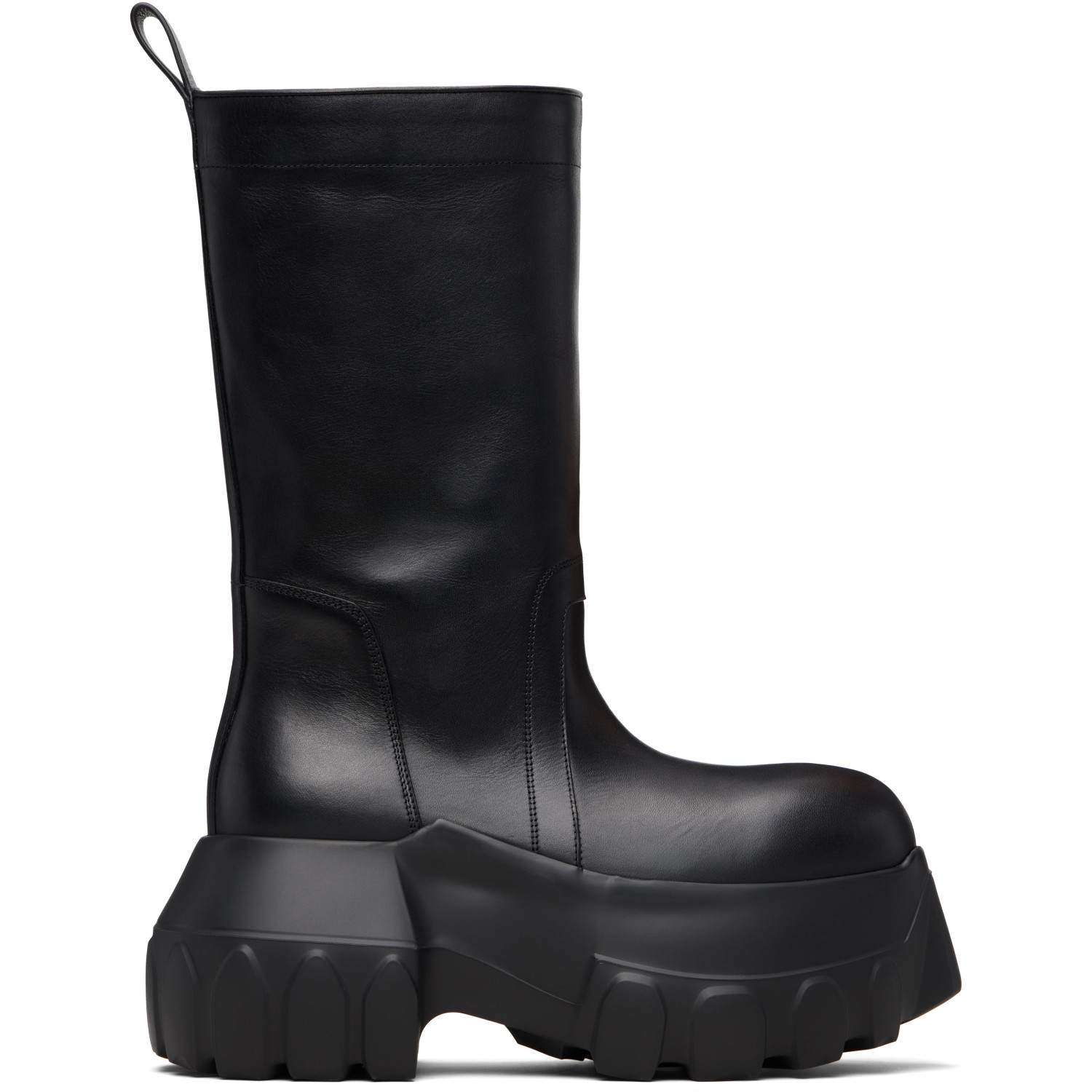 Rick Owens Black Temple Pull On Mega Tractor Boots