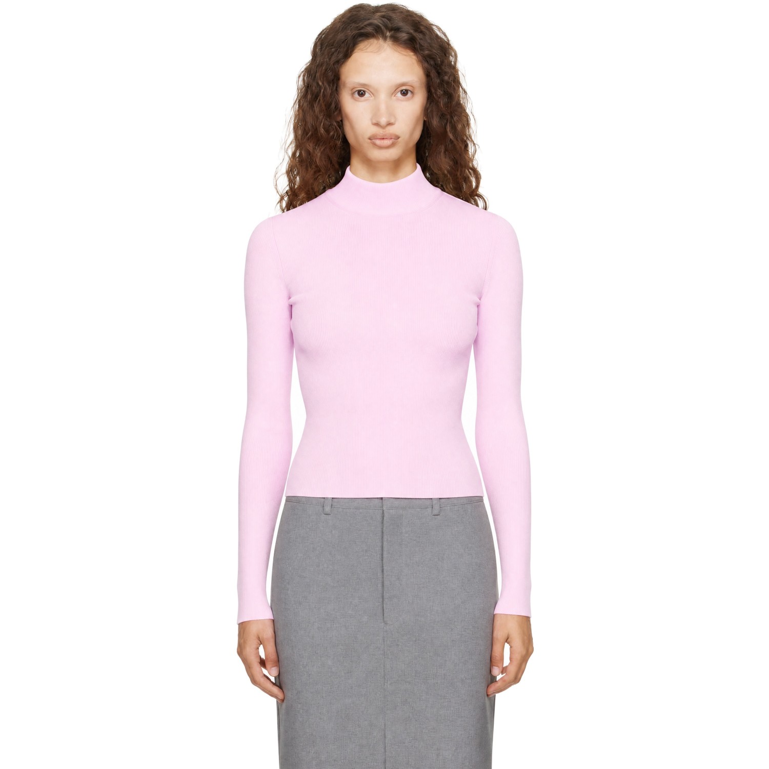 Jil Sander Pink Mock Neck Sweater