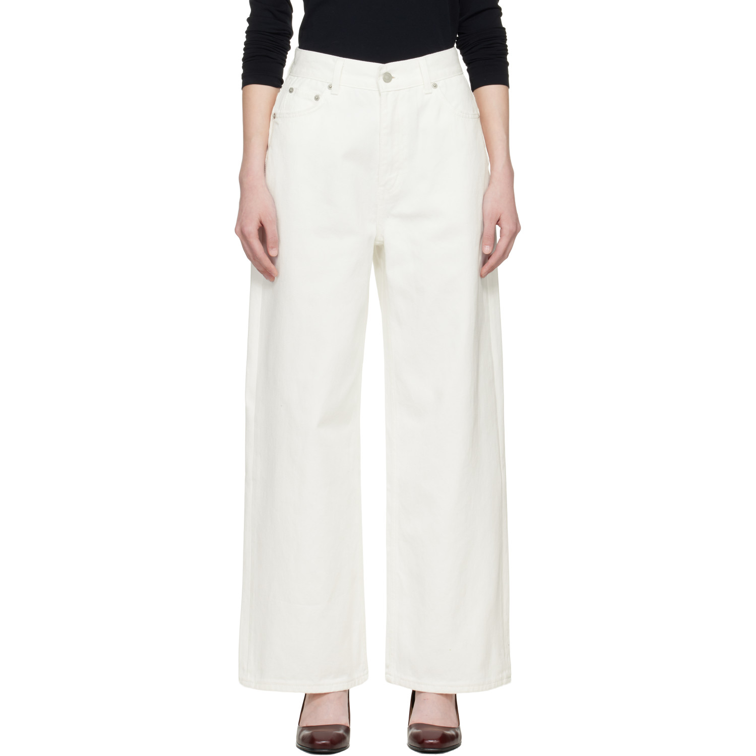 TONYWACK Off-White Wide-Leg Baggy Denim Jeans