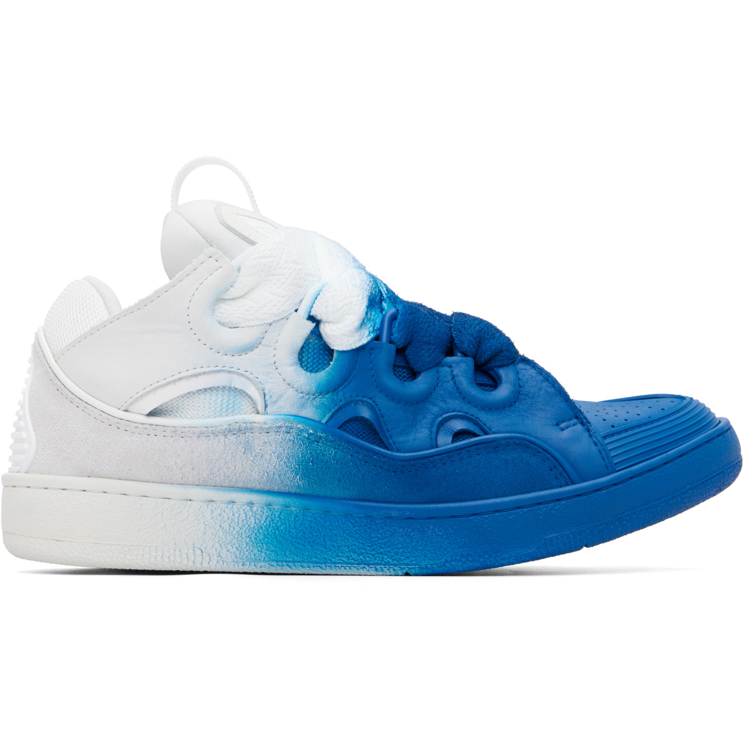 Lanvin Blue & Off-White Spray Curb Sneakers