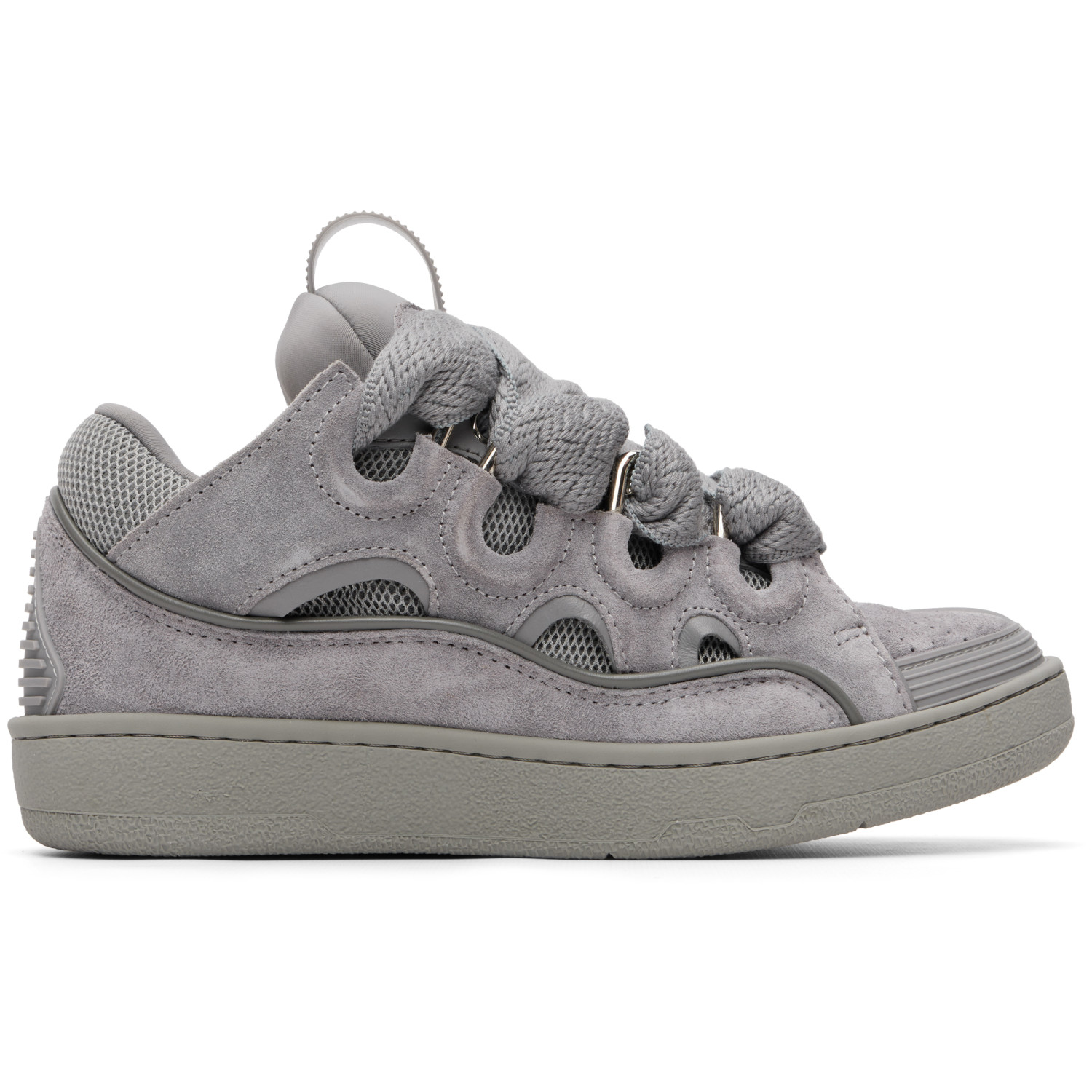 Lanvin Gray Monochrome Suede Curb Sneakers