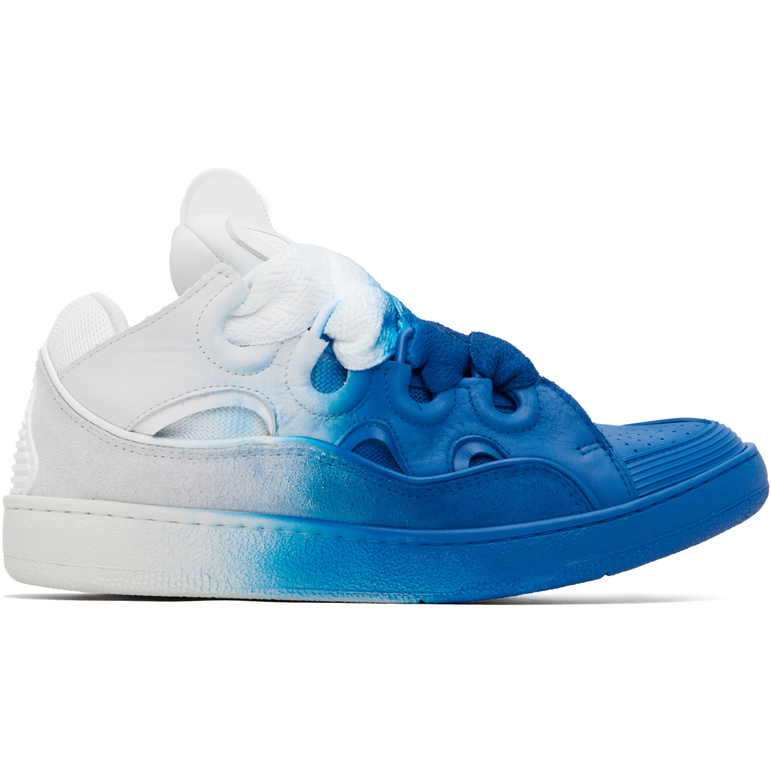 Lanvin Blue & Off-White Spray Curb Sneakers