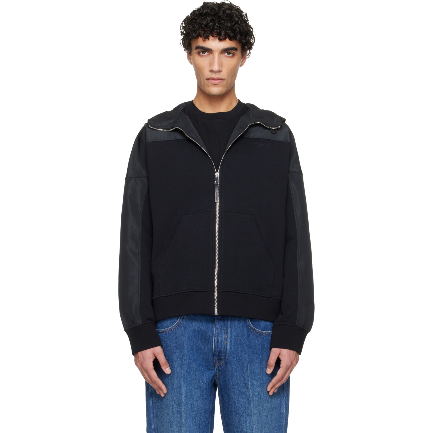 Givenchy Black Windbreaker Hoodie Jacket