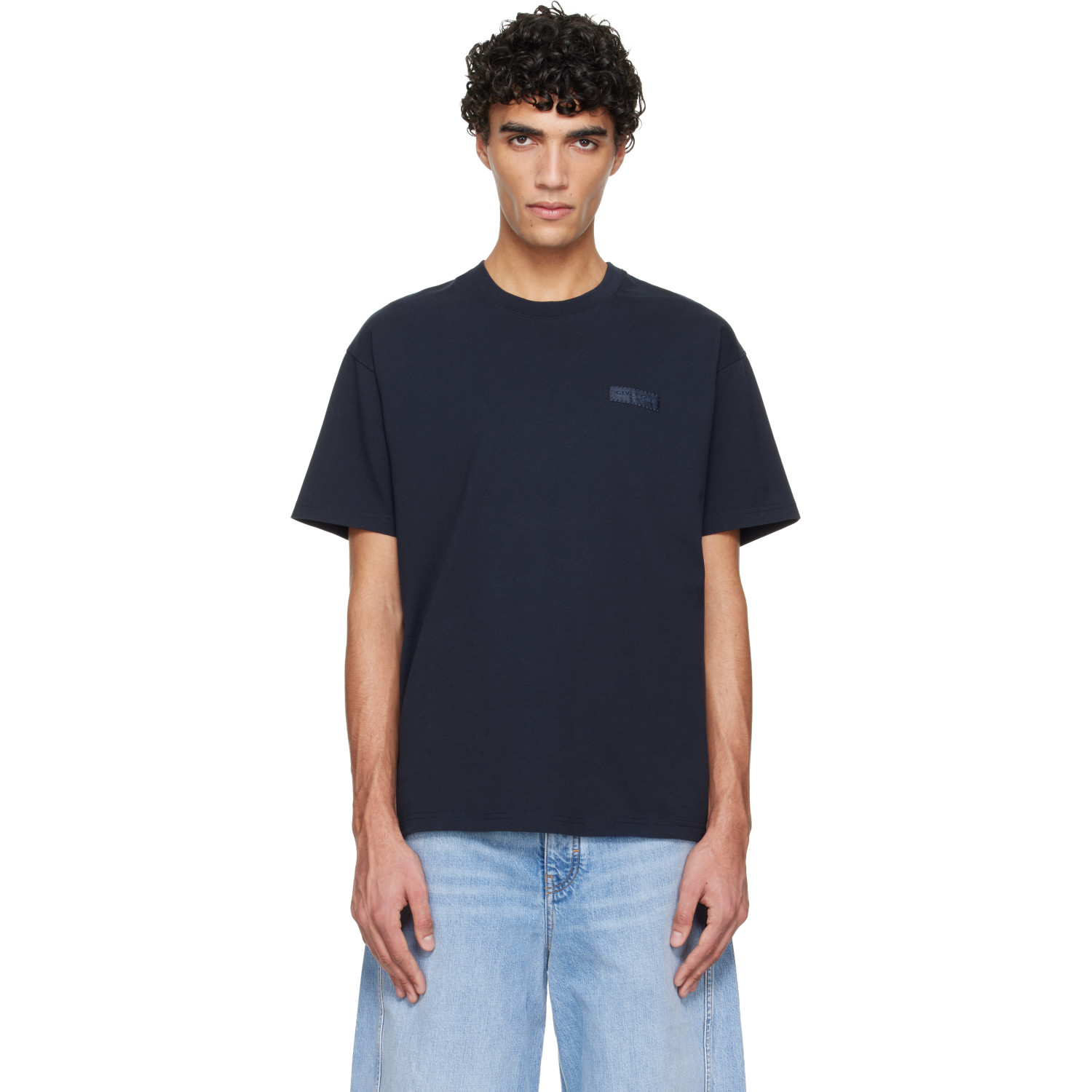 Givenchy Navy 'GIVENCHY Paris' Gros Grain T-shirt