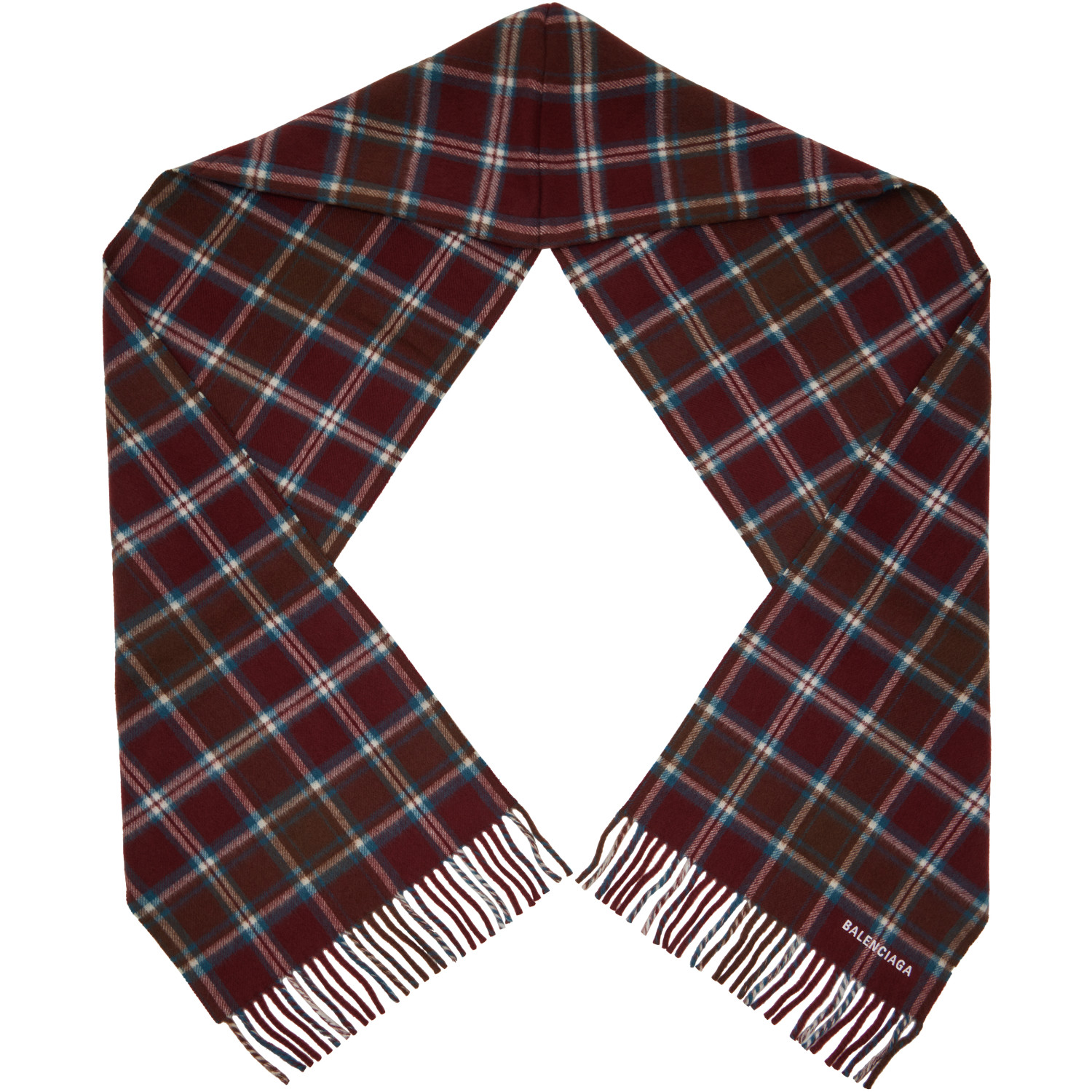 Balenciaga Red Wool Hooded Scarf