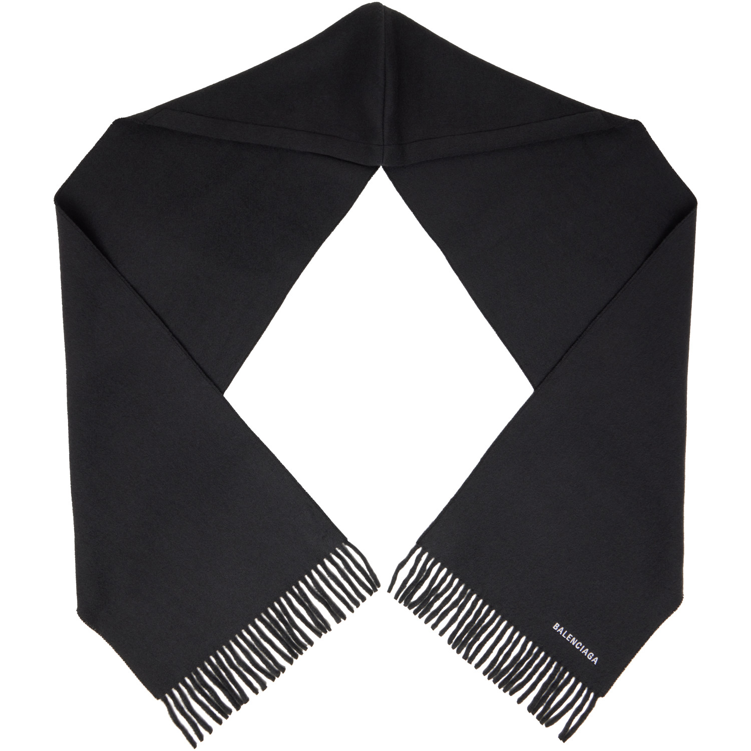 Balenciaga Gray Wool Hooded Scarf