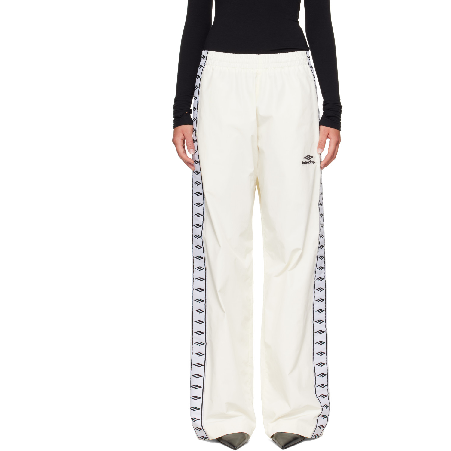 Balenciaga Off-White Techno Cotton Poplin Track Pants