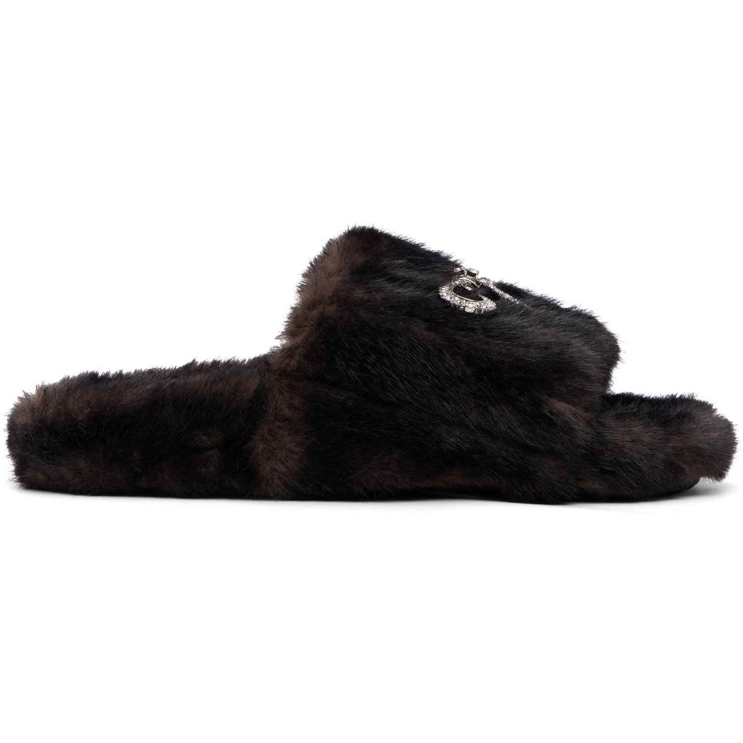 Balenciaga Brown Furry Slides