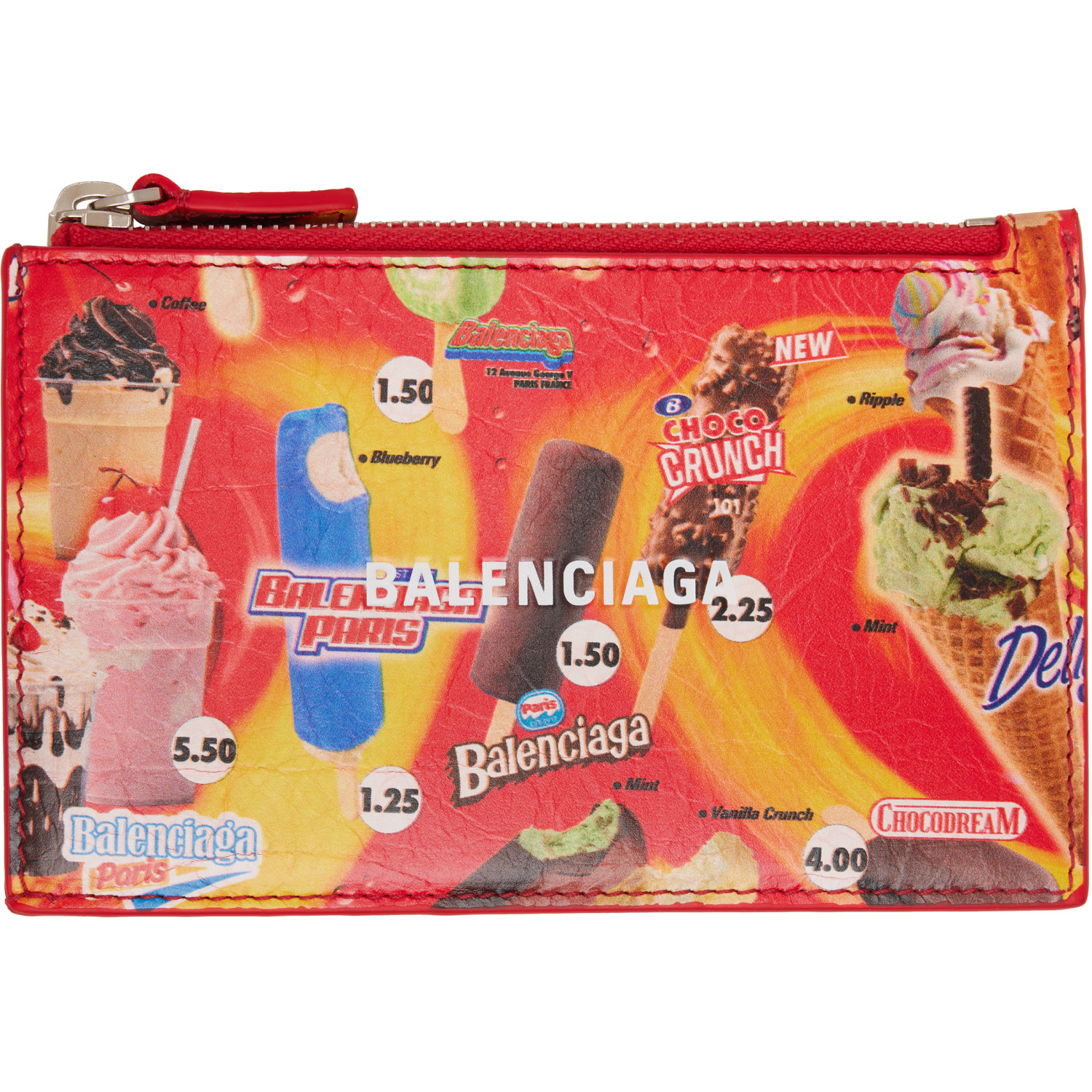 Balenciaga Red Cash Long Coin Card Holder