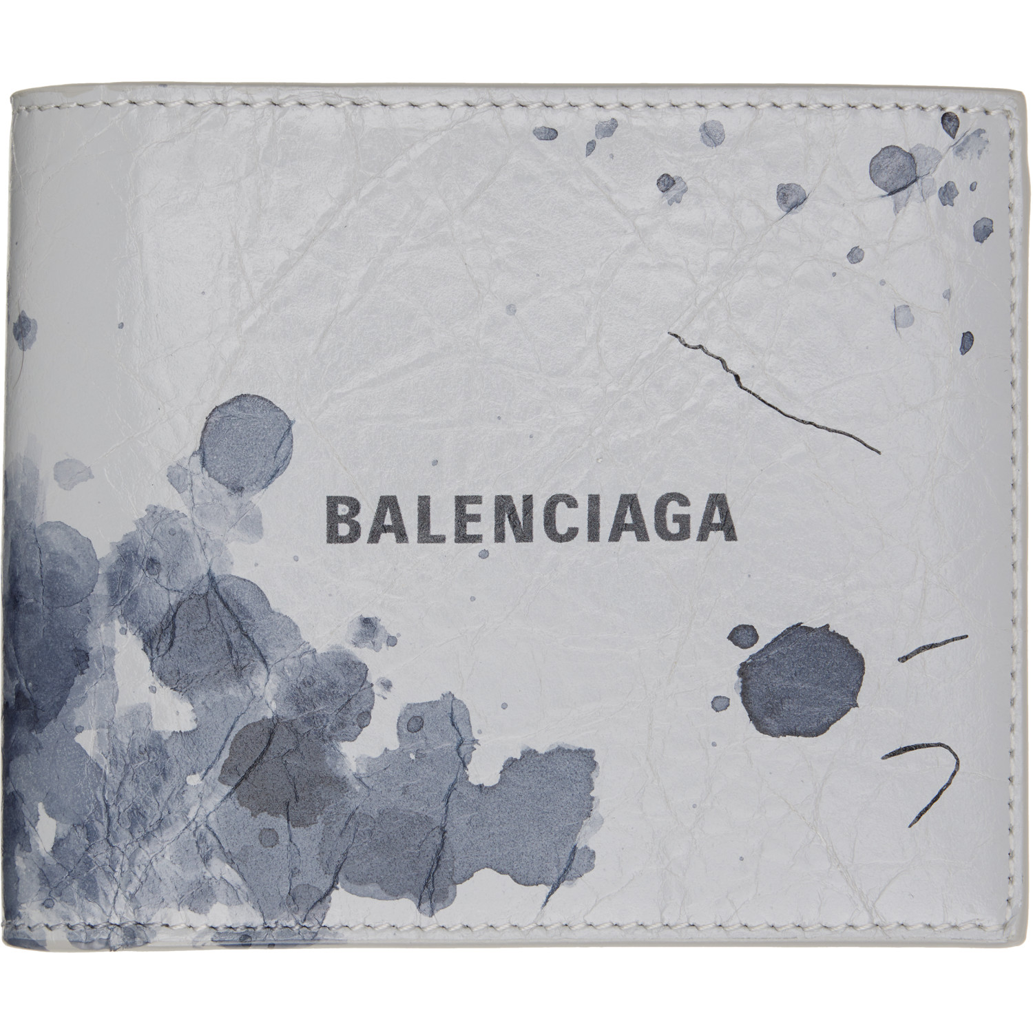 Balenciaga Gray Cash Square Folded Coin Wallet
