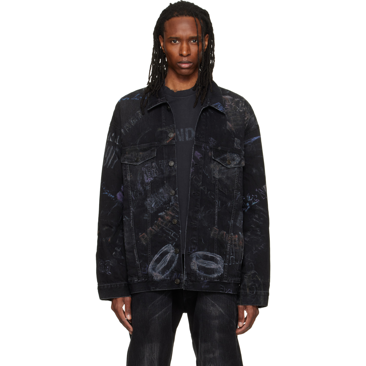 Balenciaga Black Oversized Denim Jacket