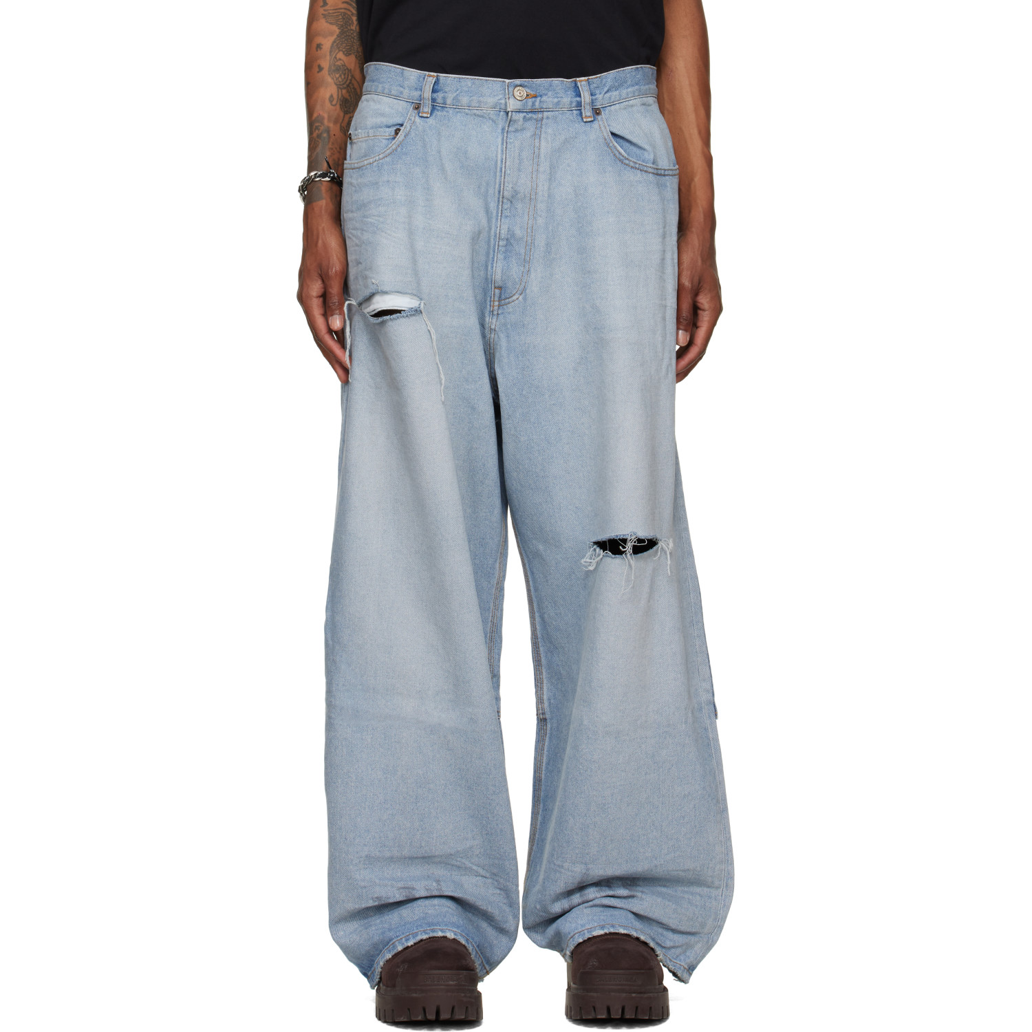 Balenciaga Blue Minimal Baggy Jeans