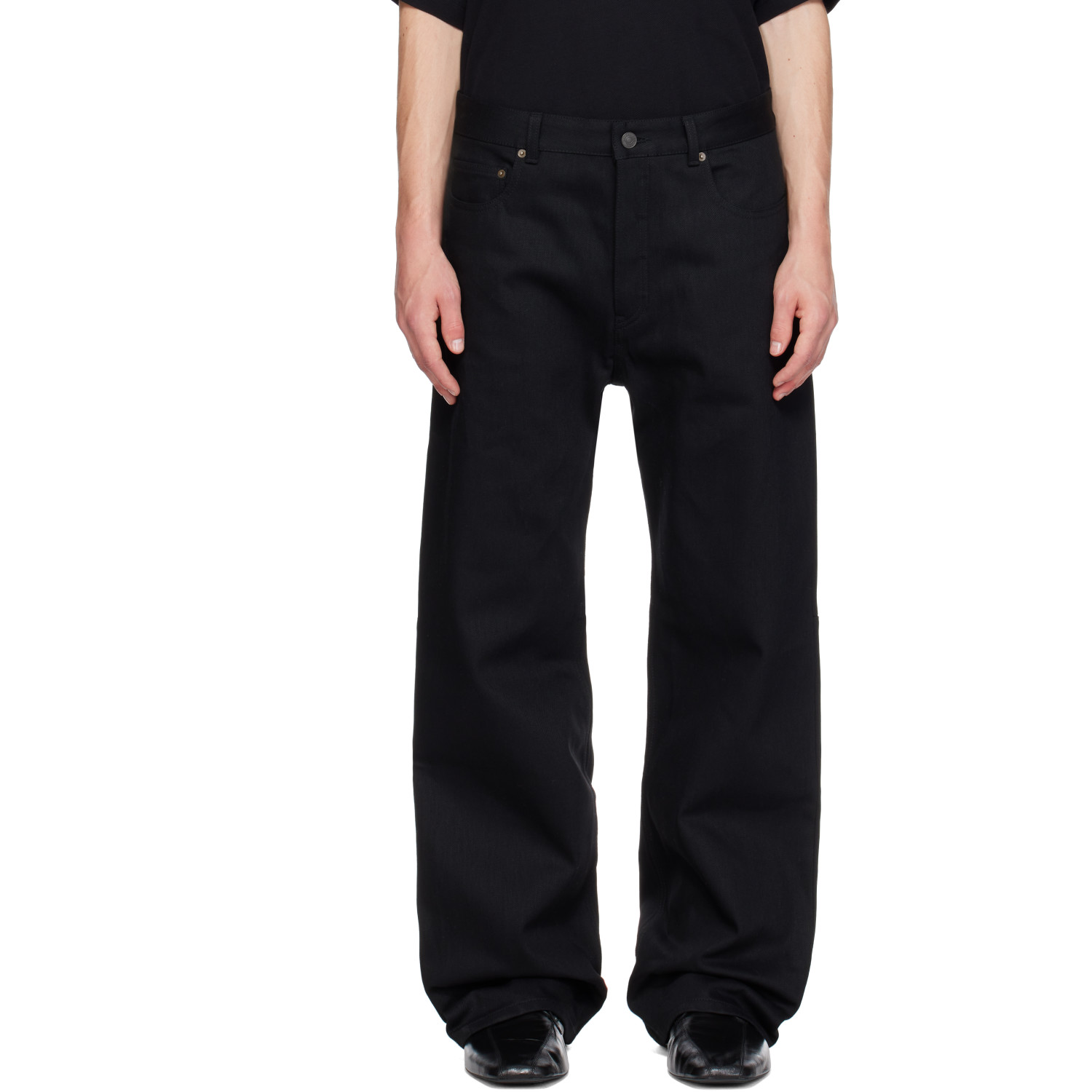 Balenciaga Black Curved Knee Jeans