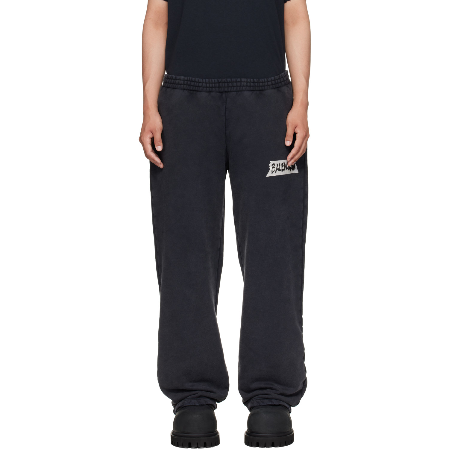 Balenciaga Black Masking Tape Baggy Sweatpants