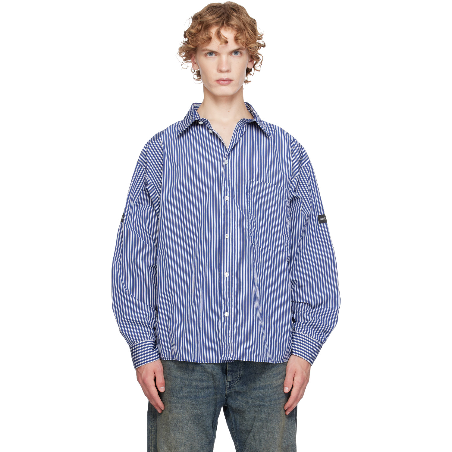 Balenciaga Blue Oversized Shirt