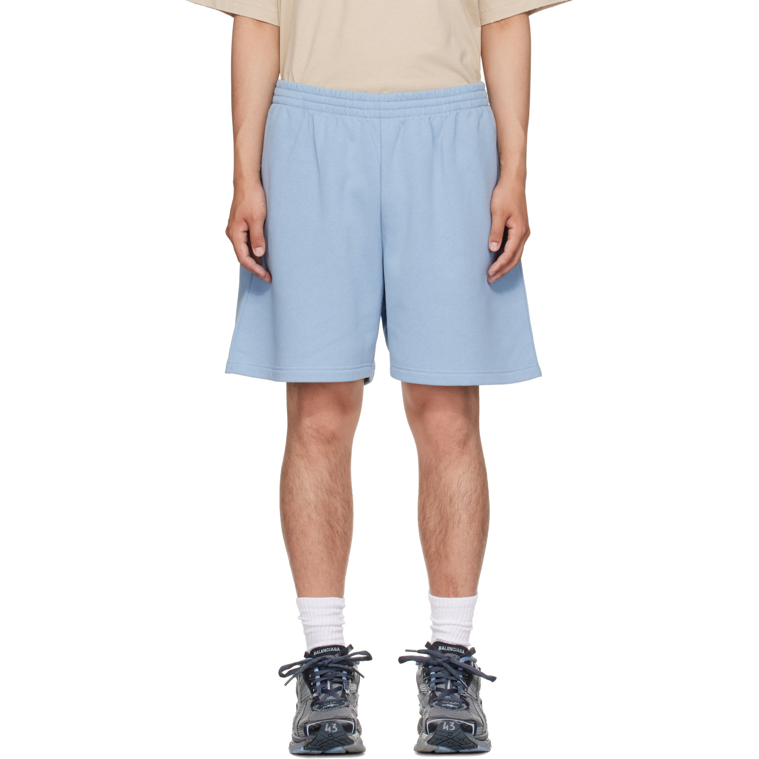 Balenciaga Blue Embroidered Shorts