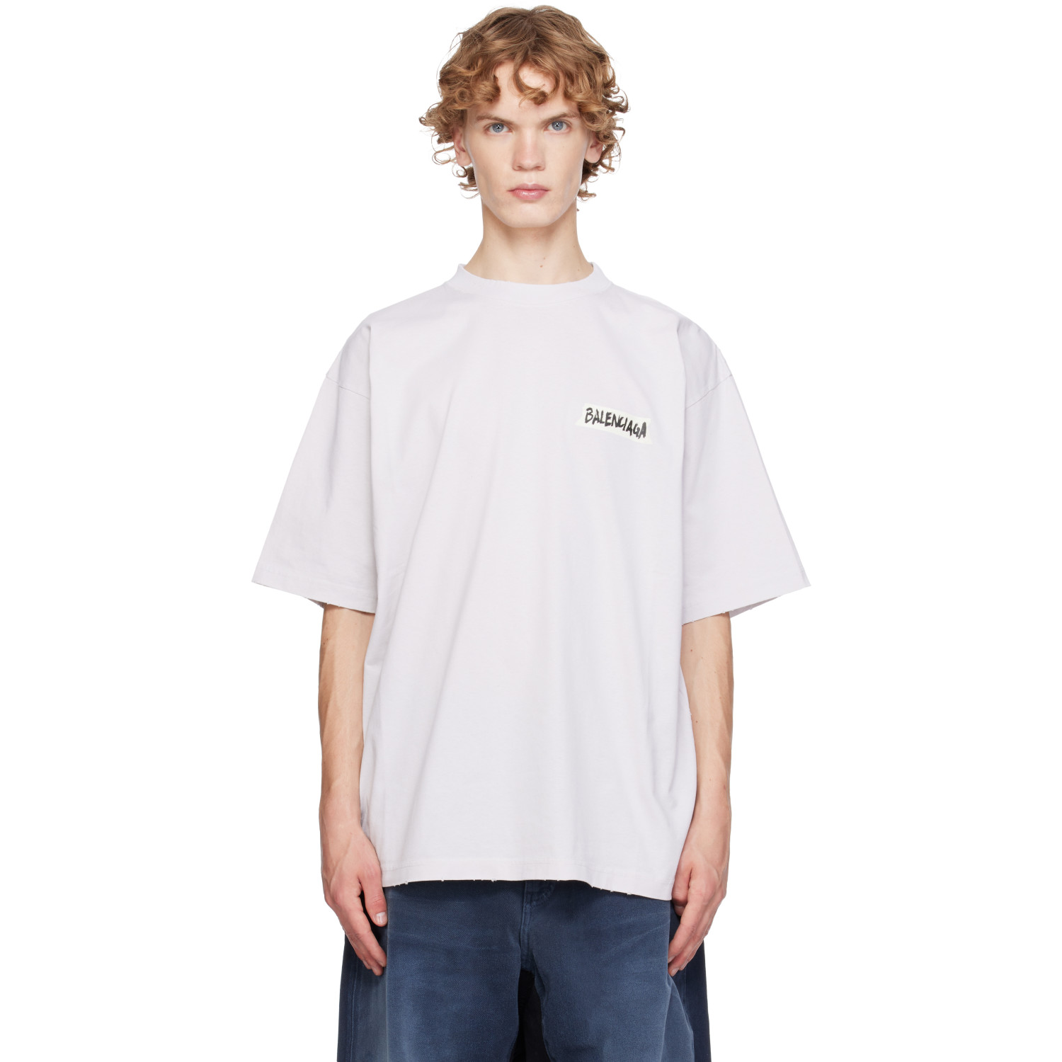 Balenciaga Off-White Masking Tape Medium Fit T-shirt