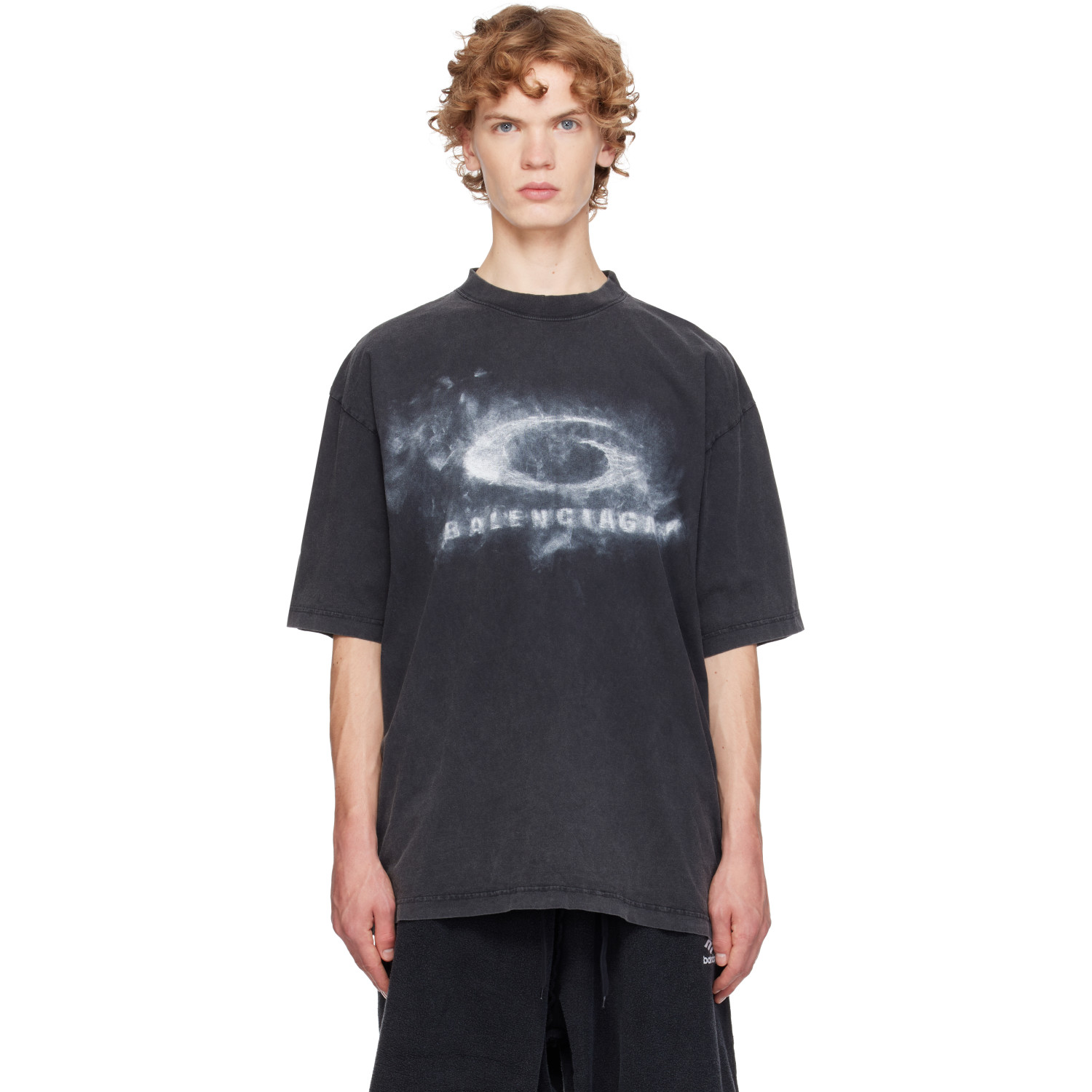 Balenciaga Black Medium Fit Faded Loop T-shirt