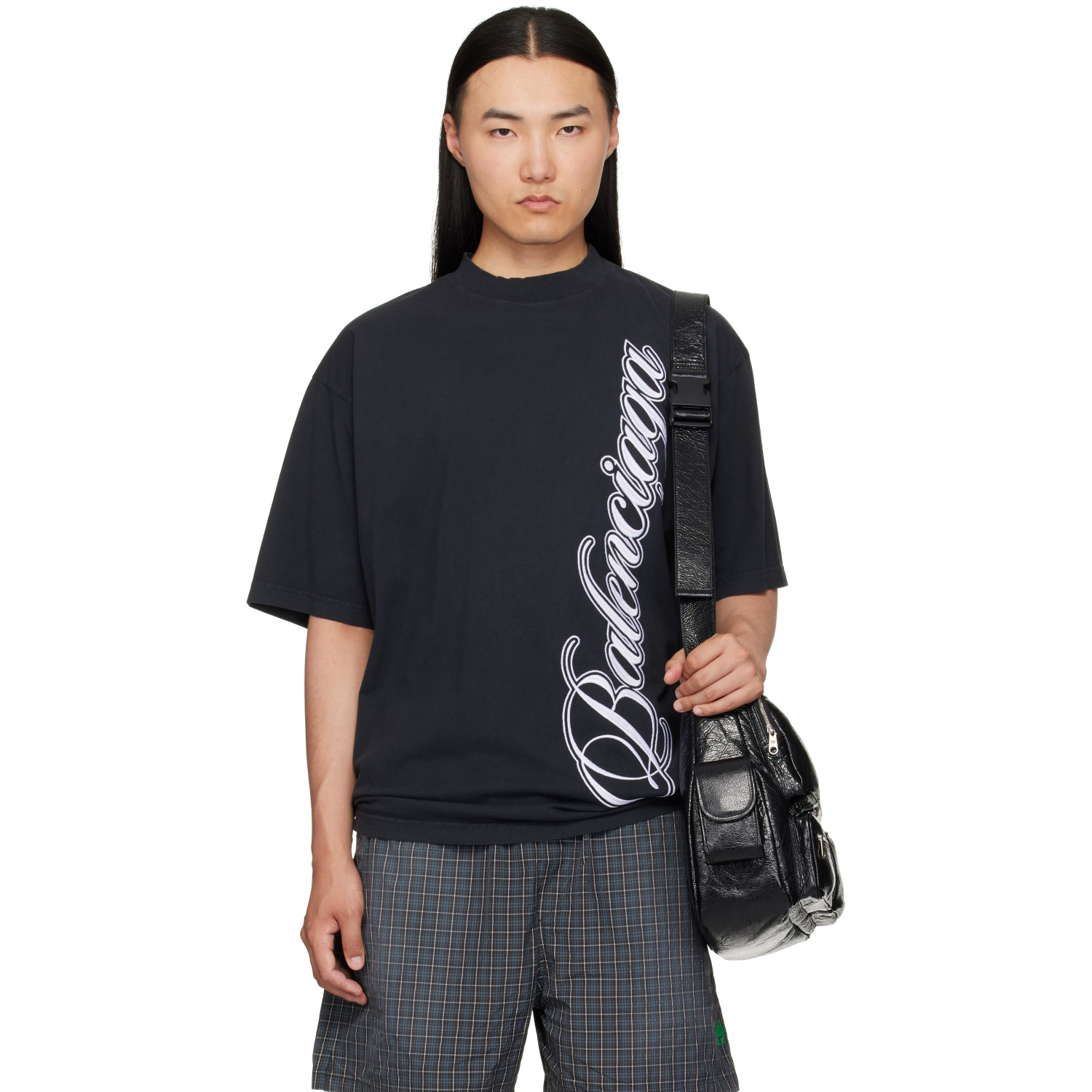 Balenciaga Black Embroidered T-Shirt