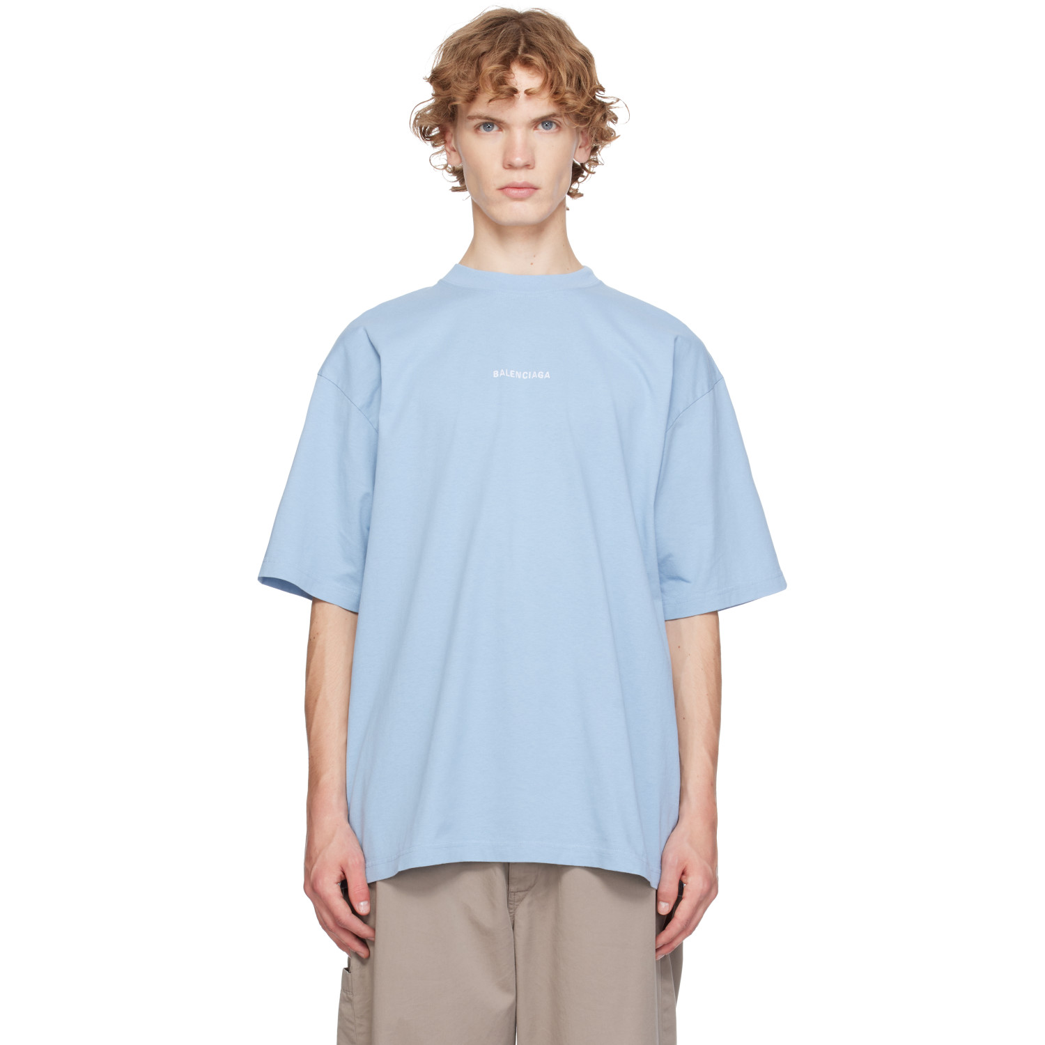 Balenciaga Blue 'Balenciaga' Back Medium Fit T-shirt