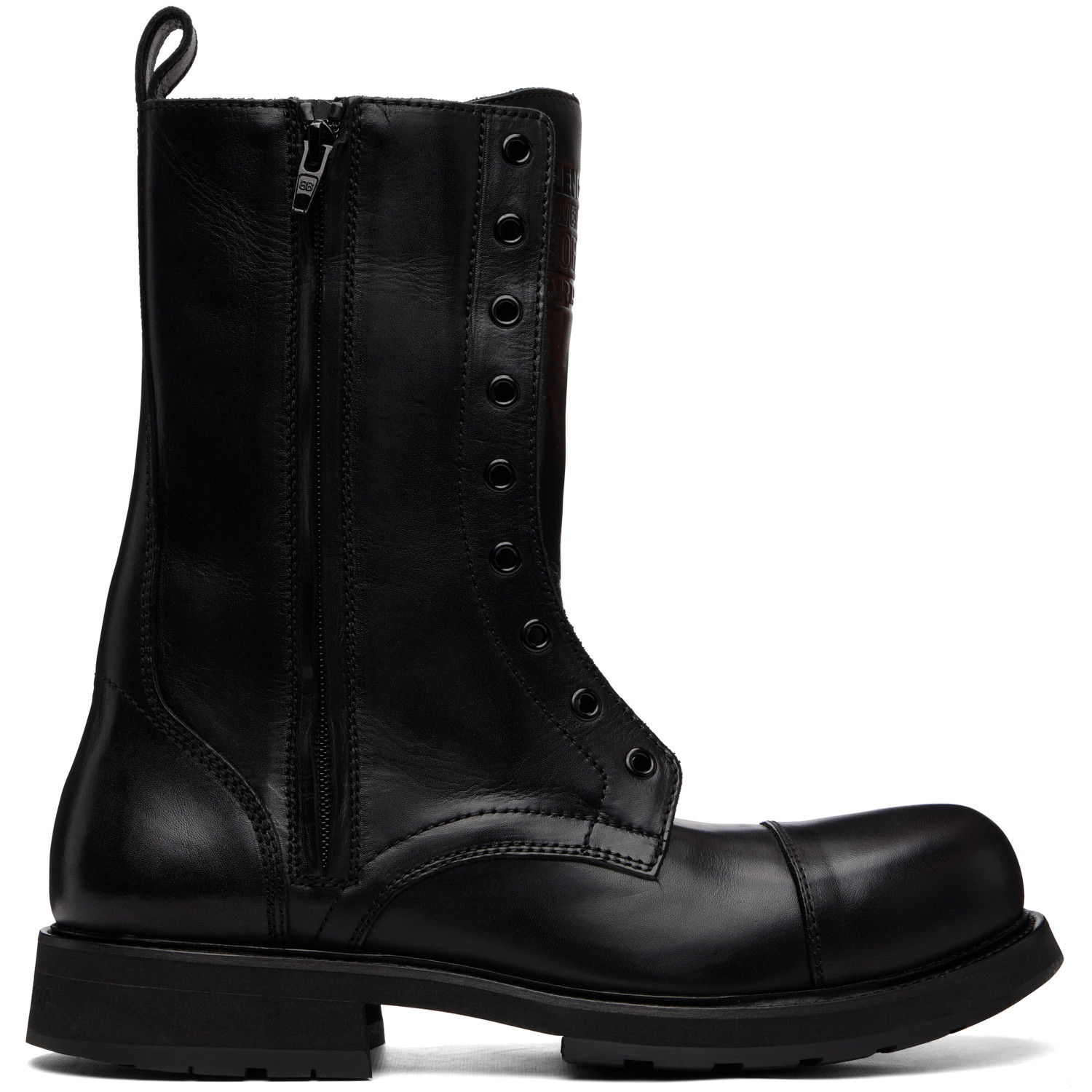 Balenciaga Black Truck Laceup Boots