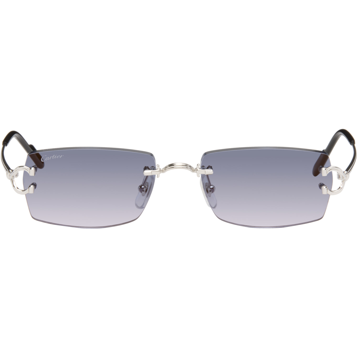 Cartier Silver 'Classic C de Cartier' Sunglasses