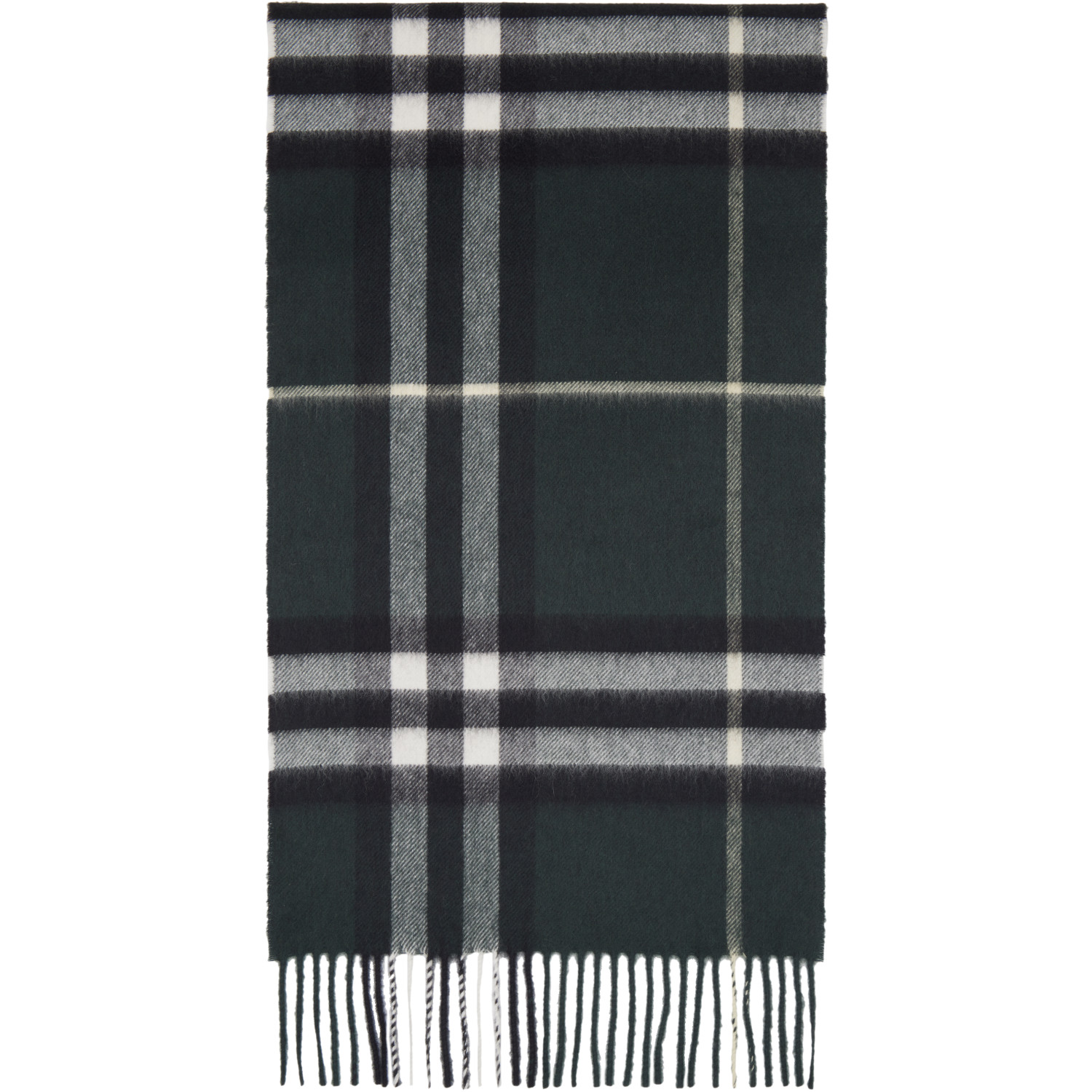 Burberry Green Check Cashmere Scarf
