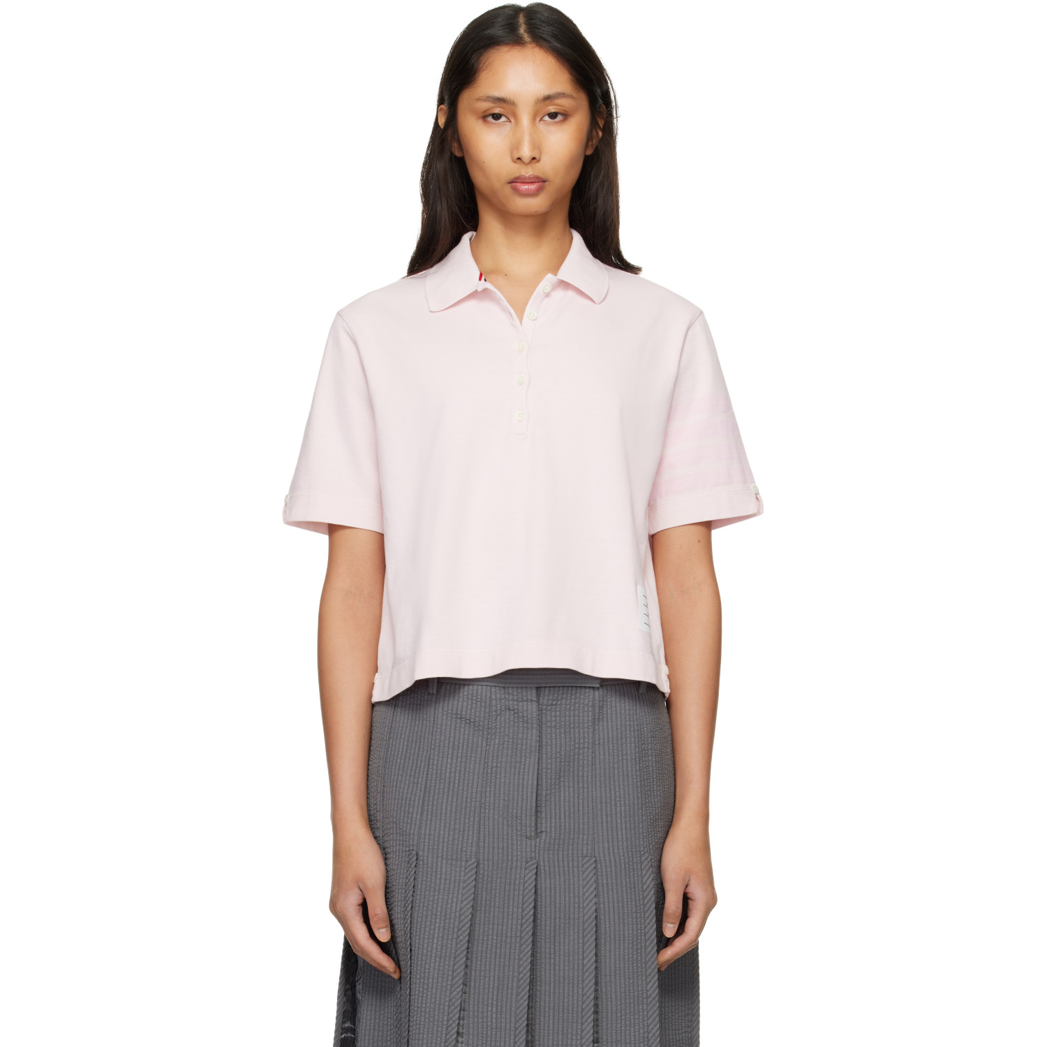 Thom Browne Pink Overdyed 4-Bar Jersey Polo