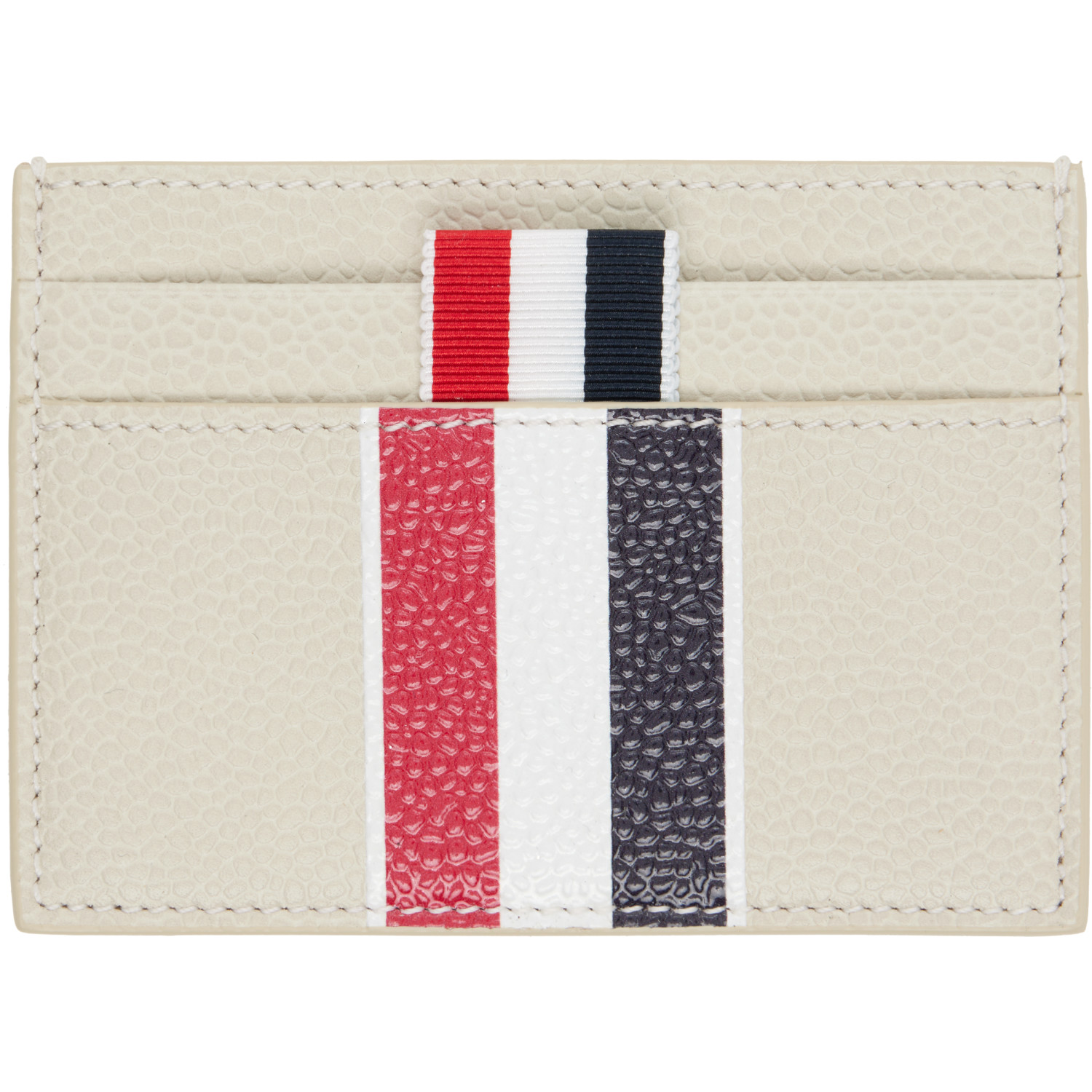 Thom Browne: Thom Browne Beige Single Card Holder