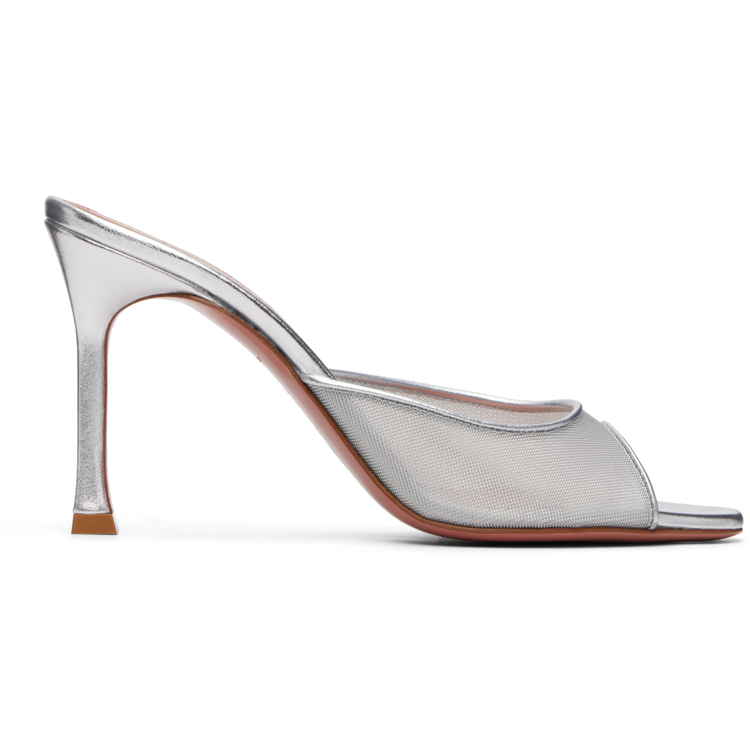 Amina Muaddi Silver Alexa Slipper 95 Heeled Sandals