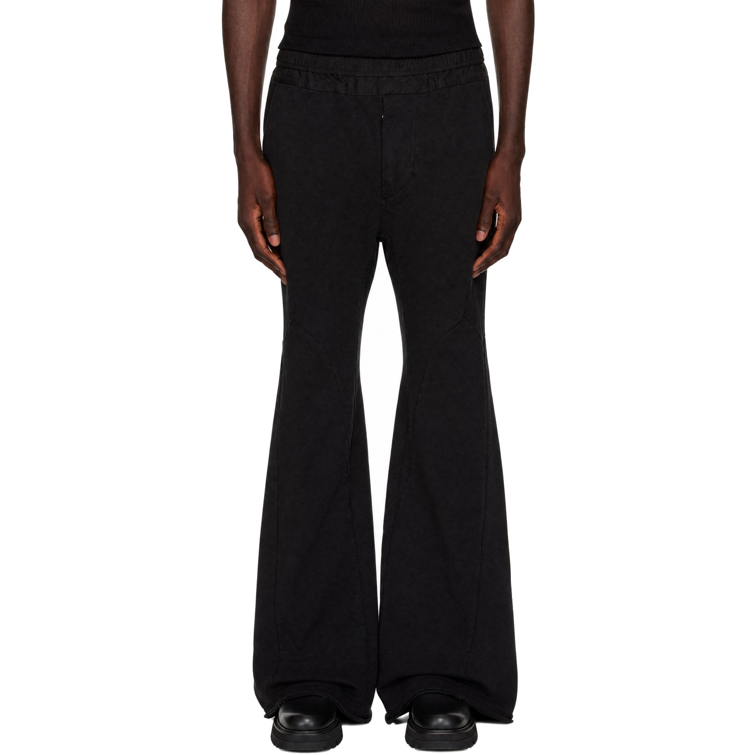 Julius Black Cotton Dry Flared Sweatpants