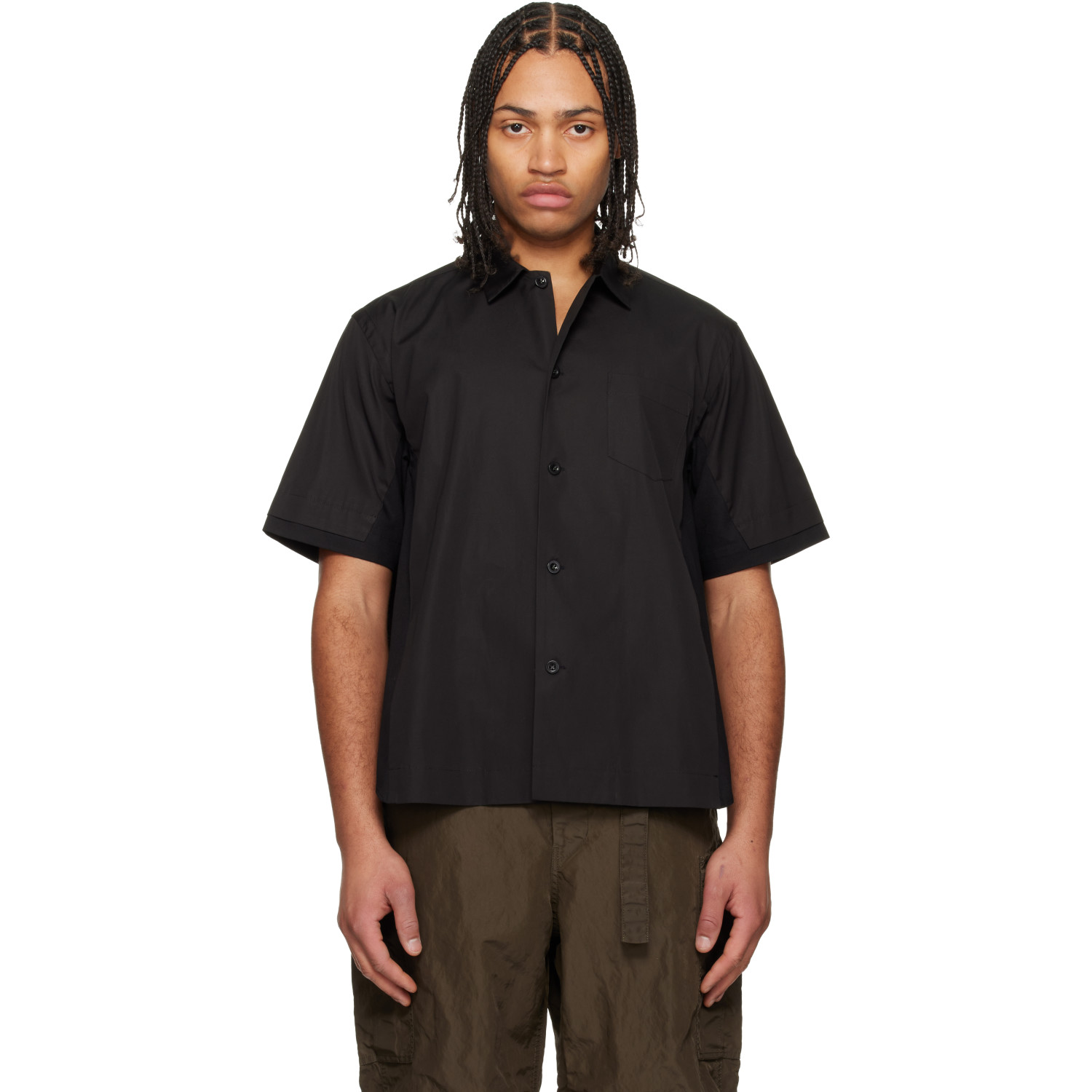 sacai Black Poplin Shirt