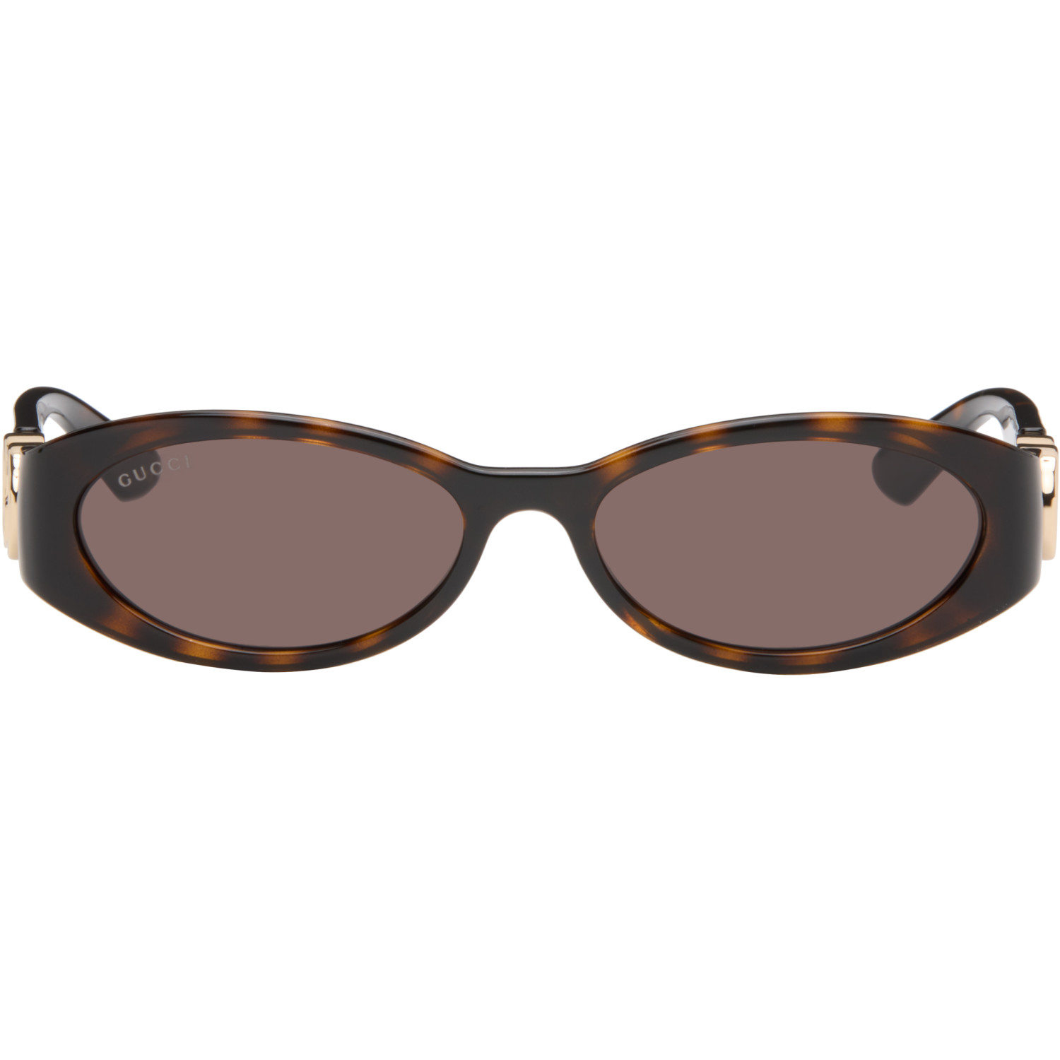 Gucci Brown Oval Frame Sunglasses