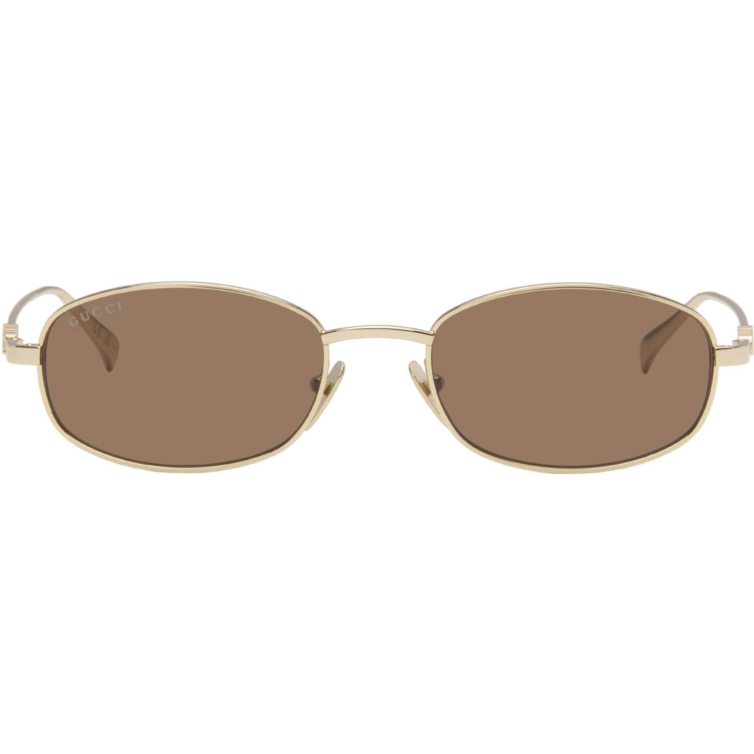 Gucci Gold Oval Frame Sunglasses