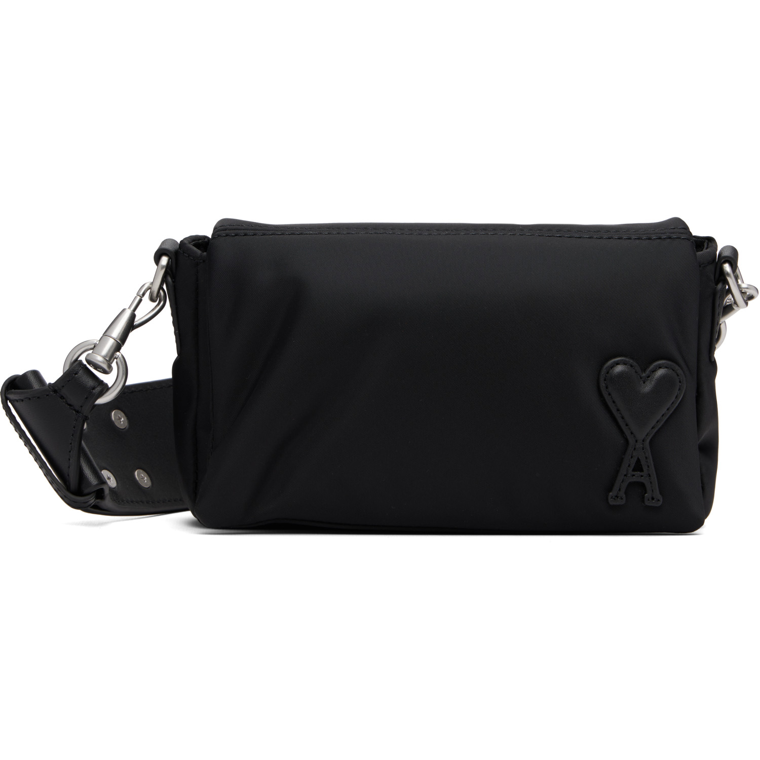AMI Paris Black Nylon Marcel Lunch Box Bag