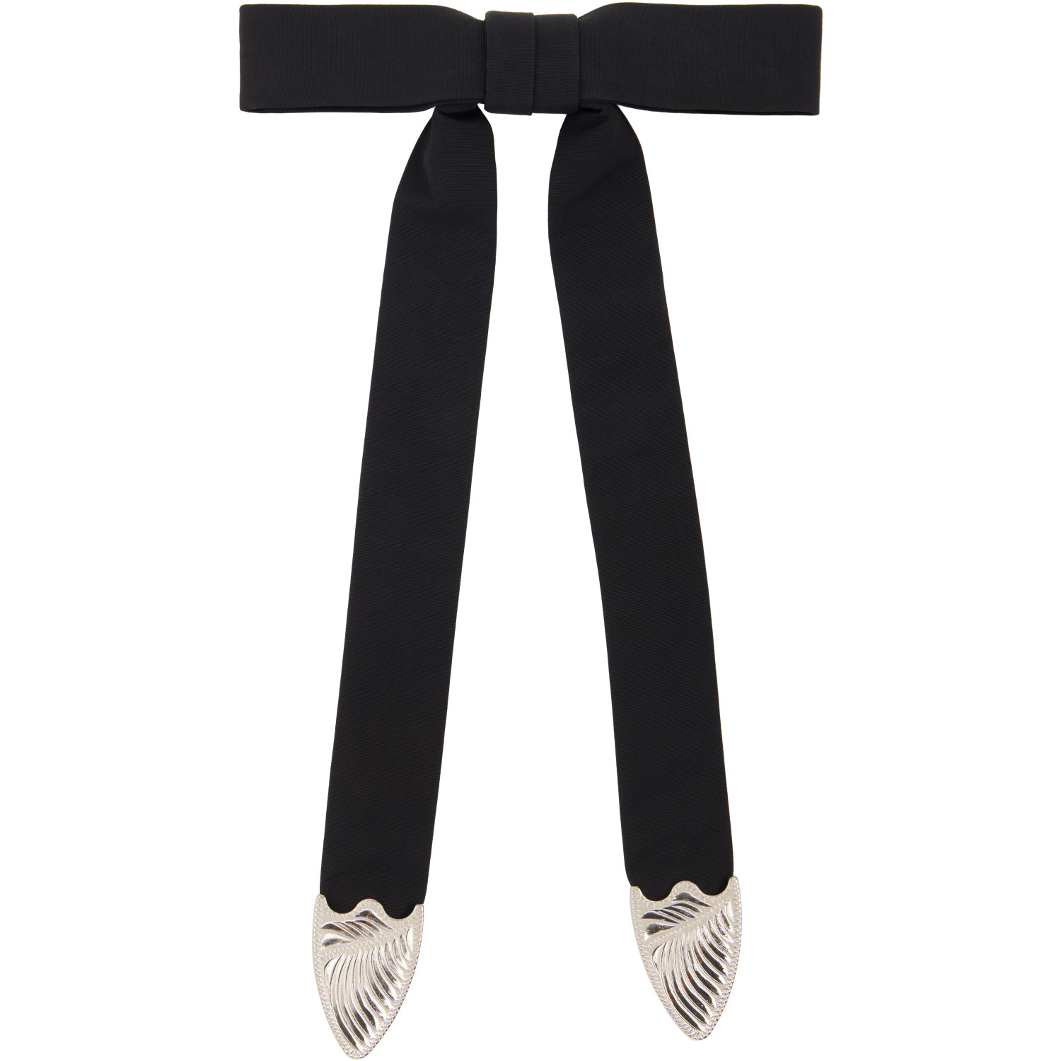 Toga Pulla Black Ribbon Metal Tie