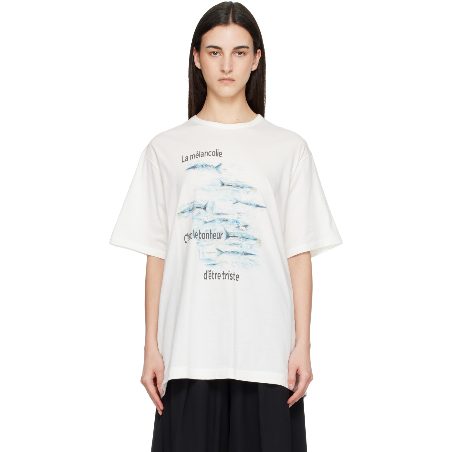 YOHJI YAMAMOTO Off-White 'La mélancolie' Short Sleeve T-shirt