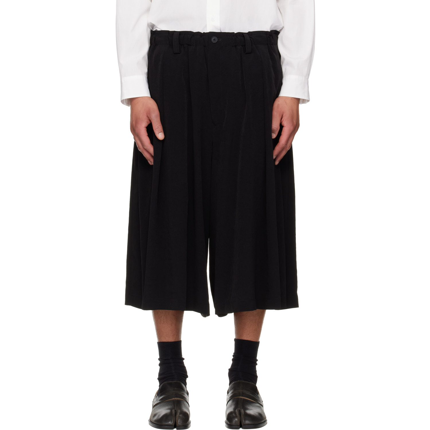 Yohji Yamamoto: YOHJI YAMAMOTO Black 8 Tucks Trousers
