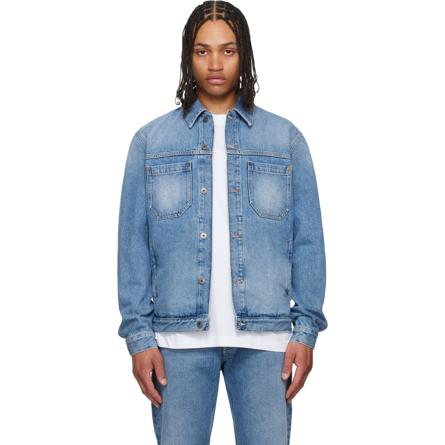 Off-White Blue Half Arrow Denim Skate Jacket
