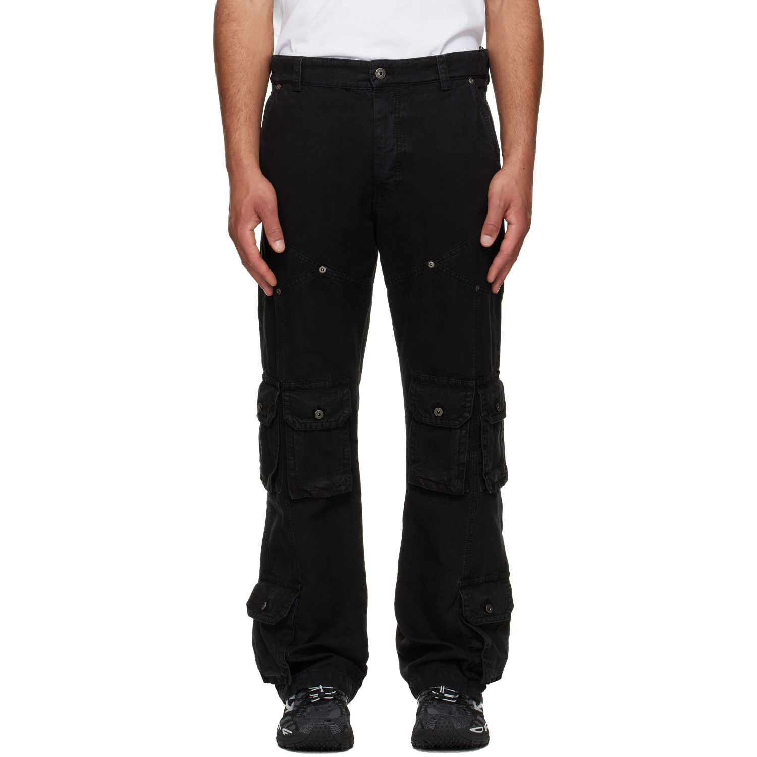 Off-White Black Owr Gd Cot Multipkt Relax Cargo Pants