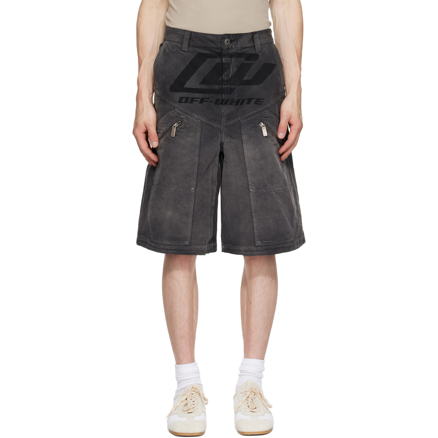 Off-White Black Owr Grad Cot Carpenter Shorts