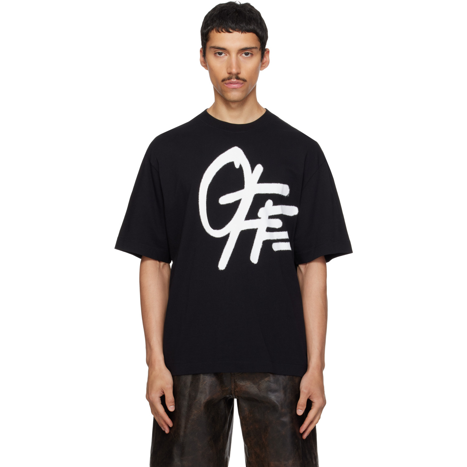 Off-White Black Shared Spray Logo Skate T-shirt