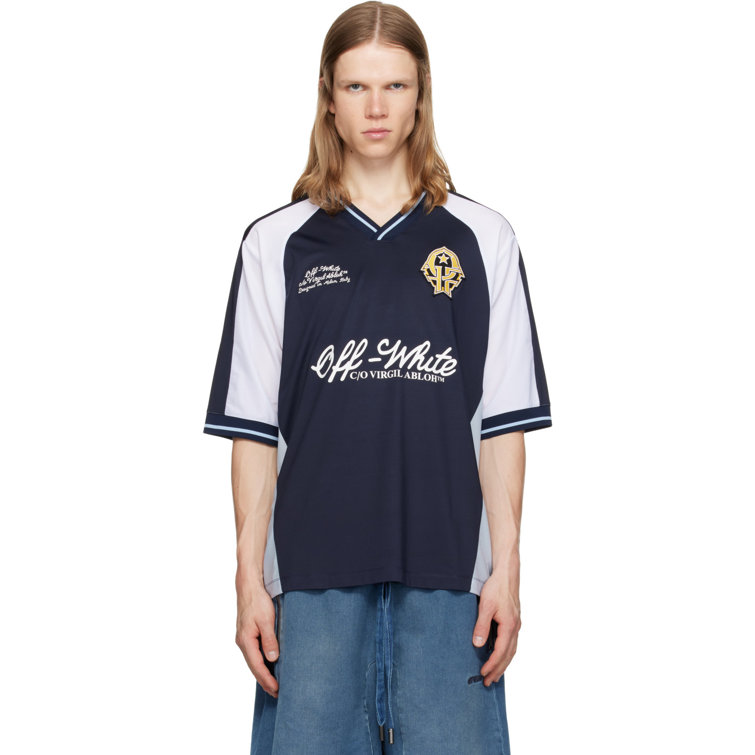 Off-White Navy Royal Team Soccer T-shirt