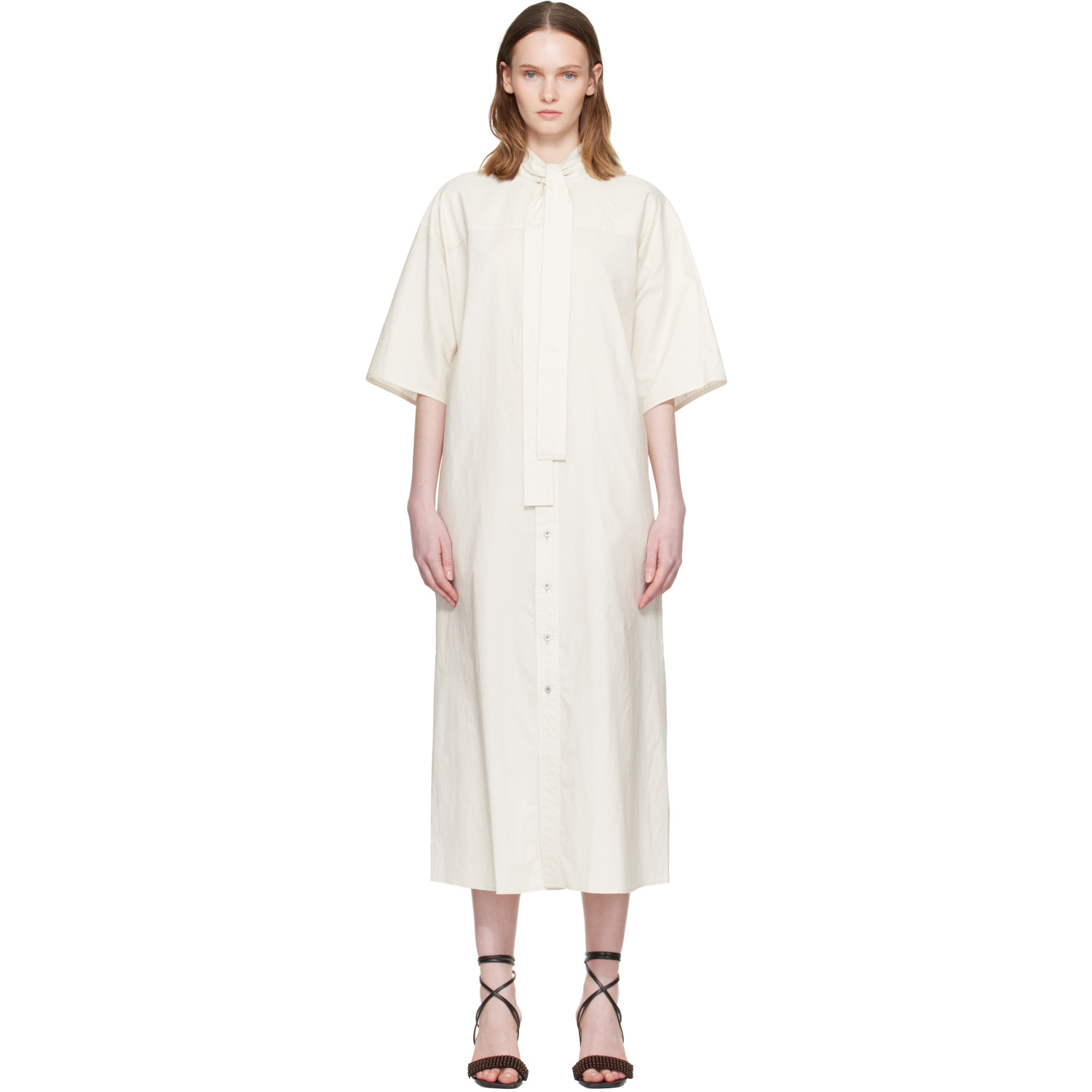 LEMAIRE White Reversible Tube Midi Dress