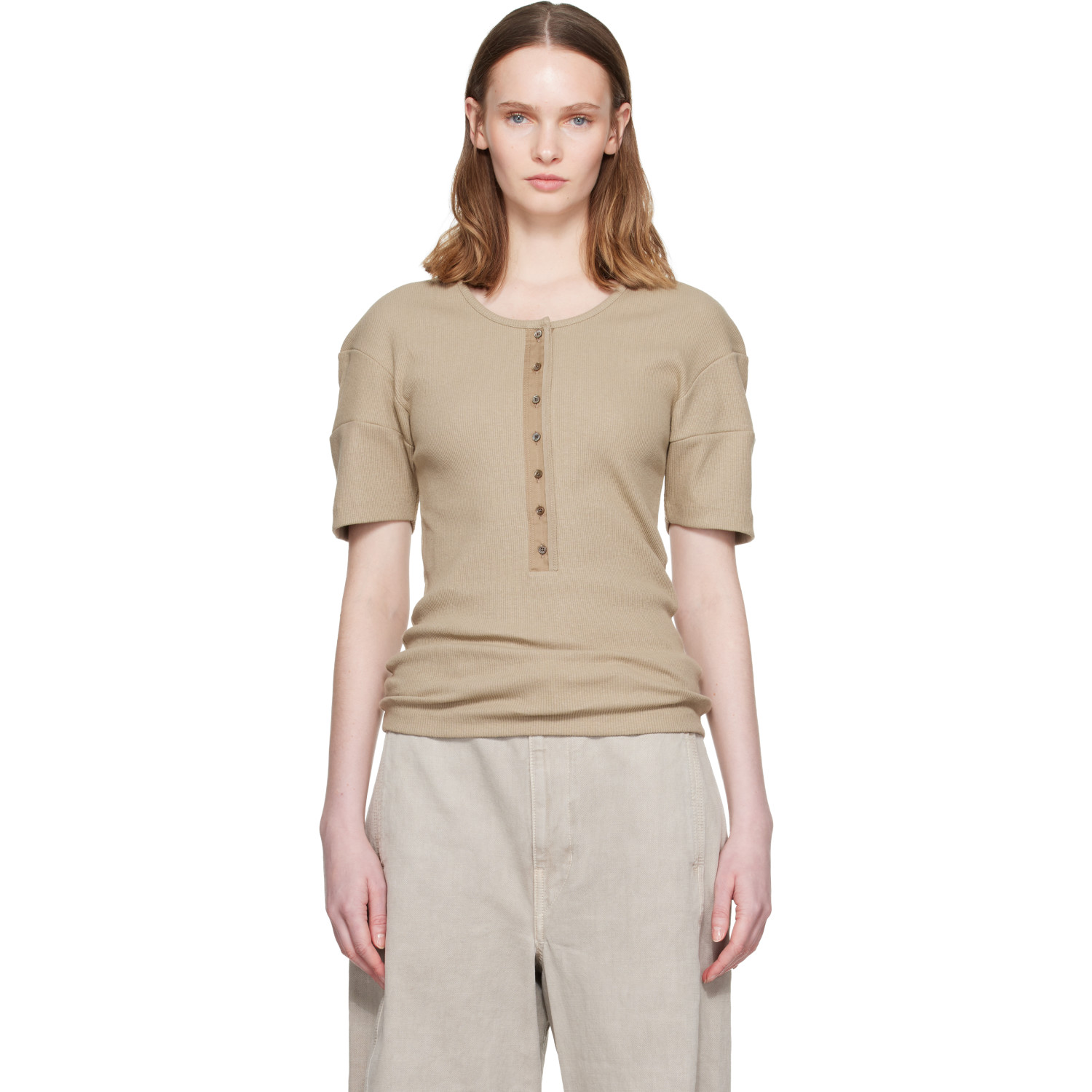 LEMAIRE Beige Fitted Henley