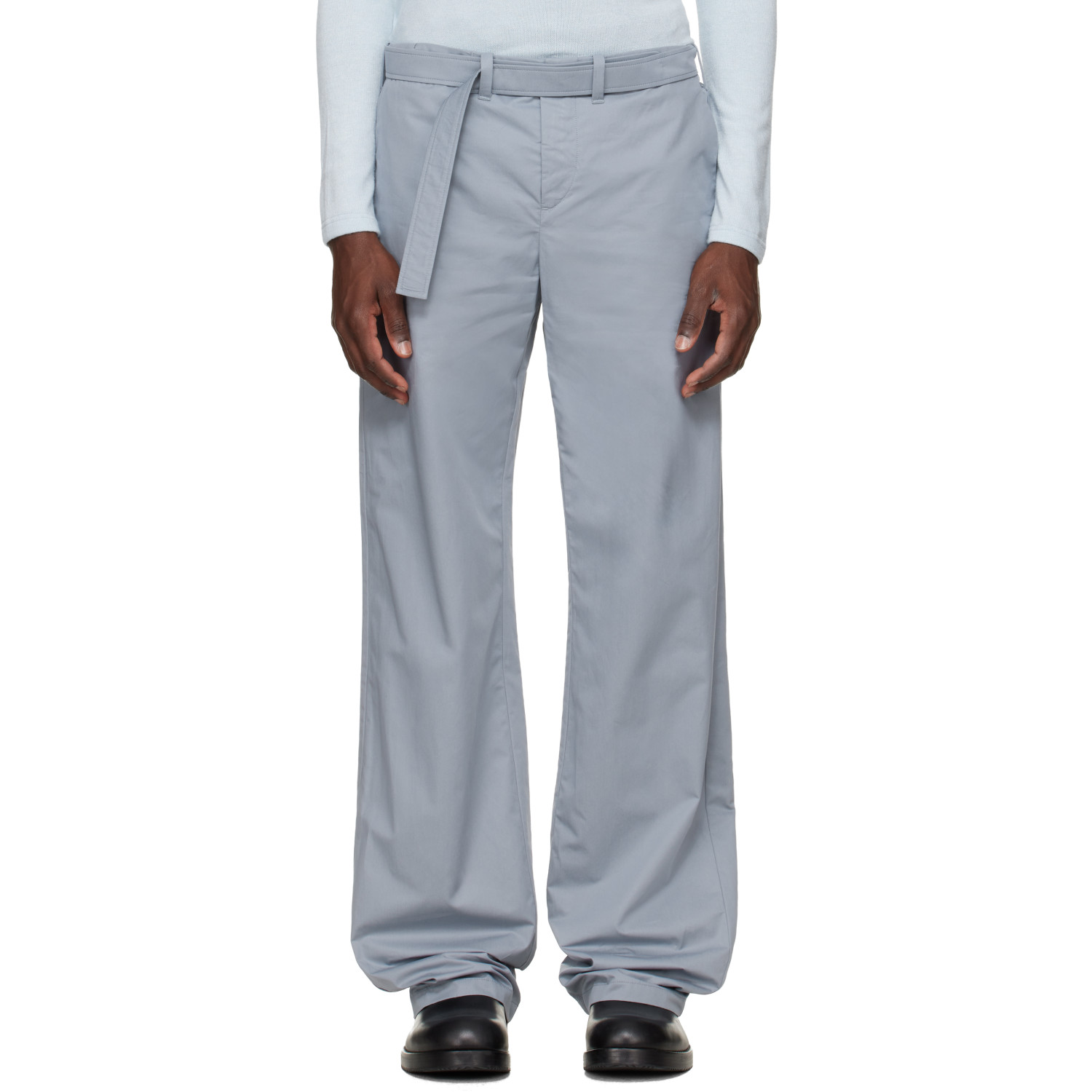 Rier Blue Cotton Utility Trousers