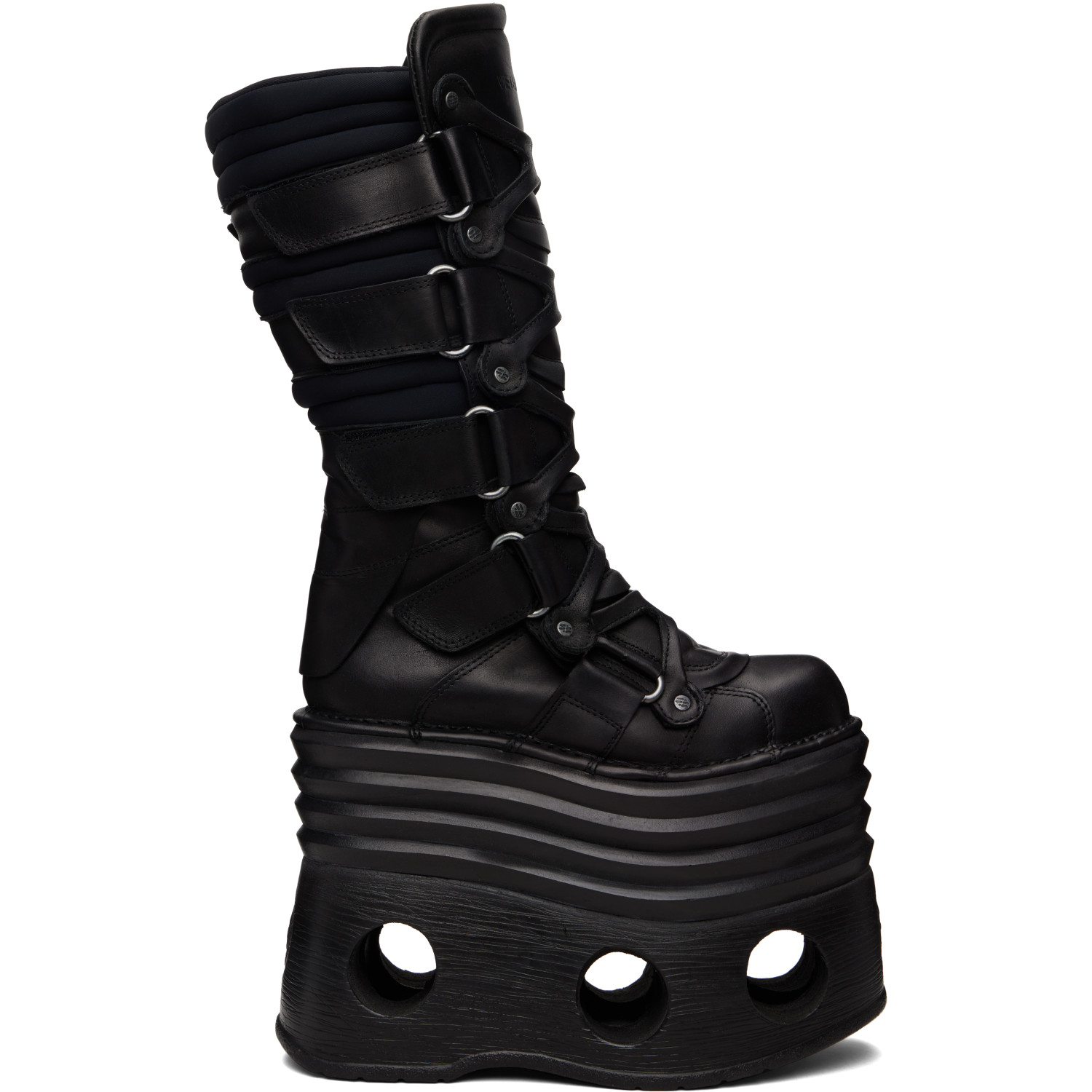 VETEMENTS Black New Rock Edition Platform Tower Boots