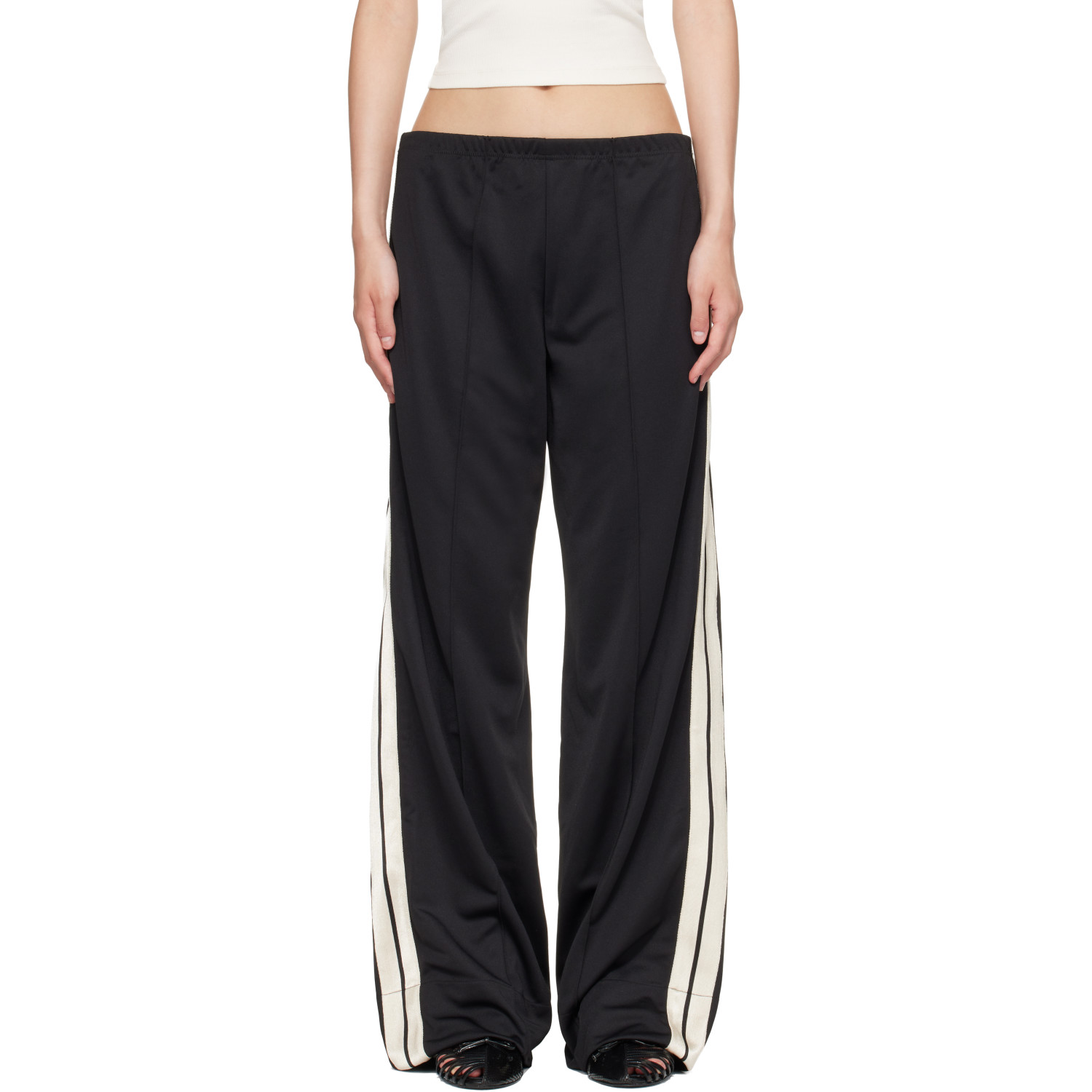 Palm Angels Black Classic Logo Loose Track Pants